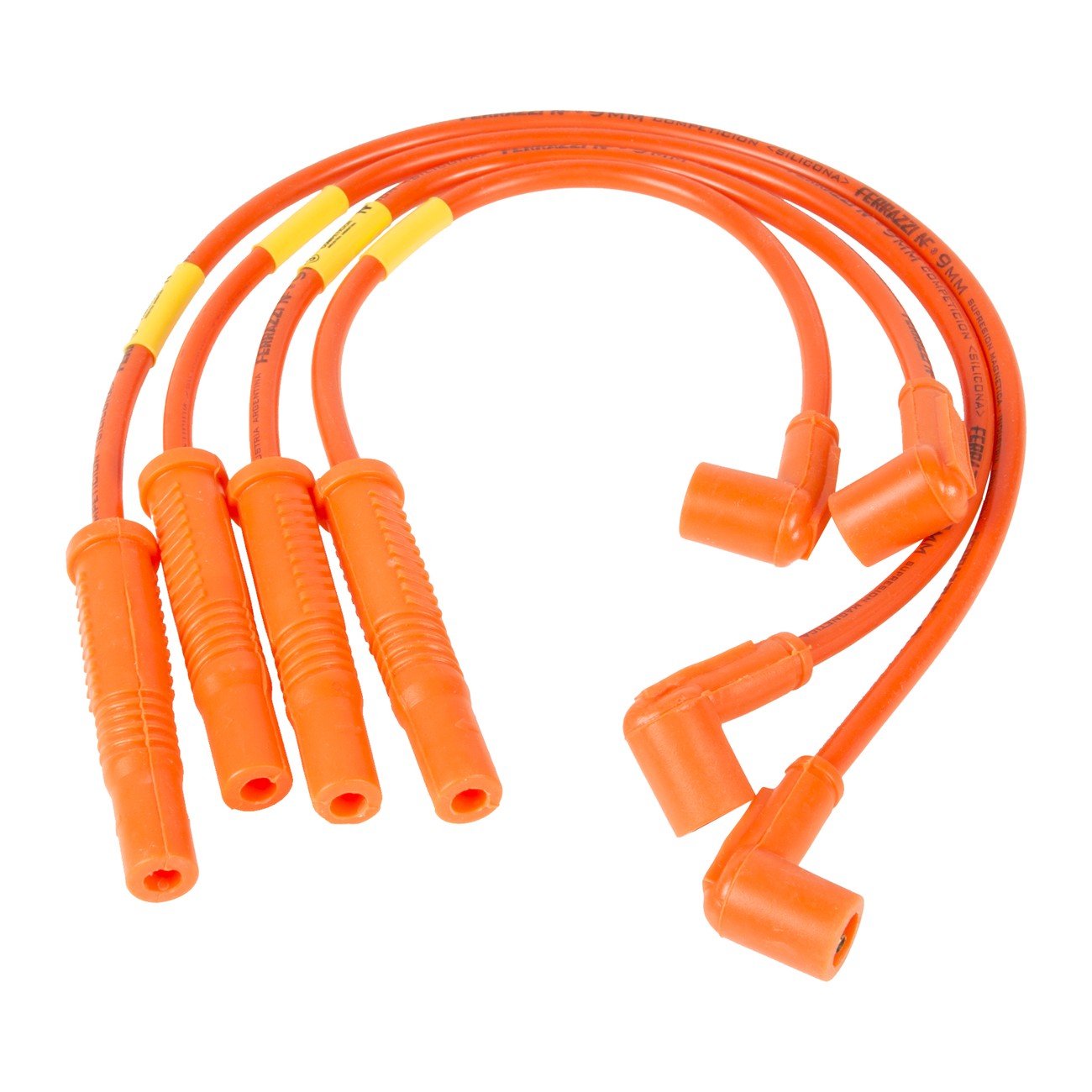 Juego Cables Bujia Ferrazzi Competicion 9mm Volkswagen Cross Fox 1.6 8v Fox 1.6 8v Gol Power 1.4 8v Gol Trend 1.6 8v Golf 1.6 8v Saveiro 1.6 8v Suran 1.6 8v Voyage 1.6 8v Naranja