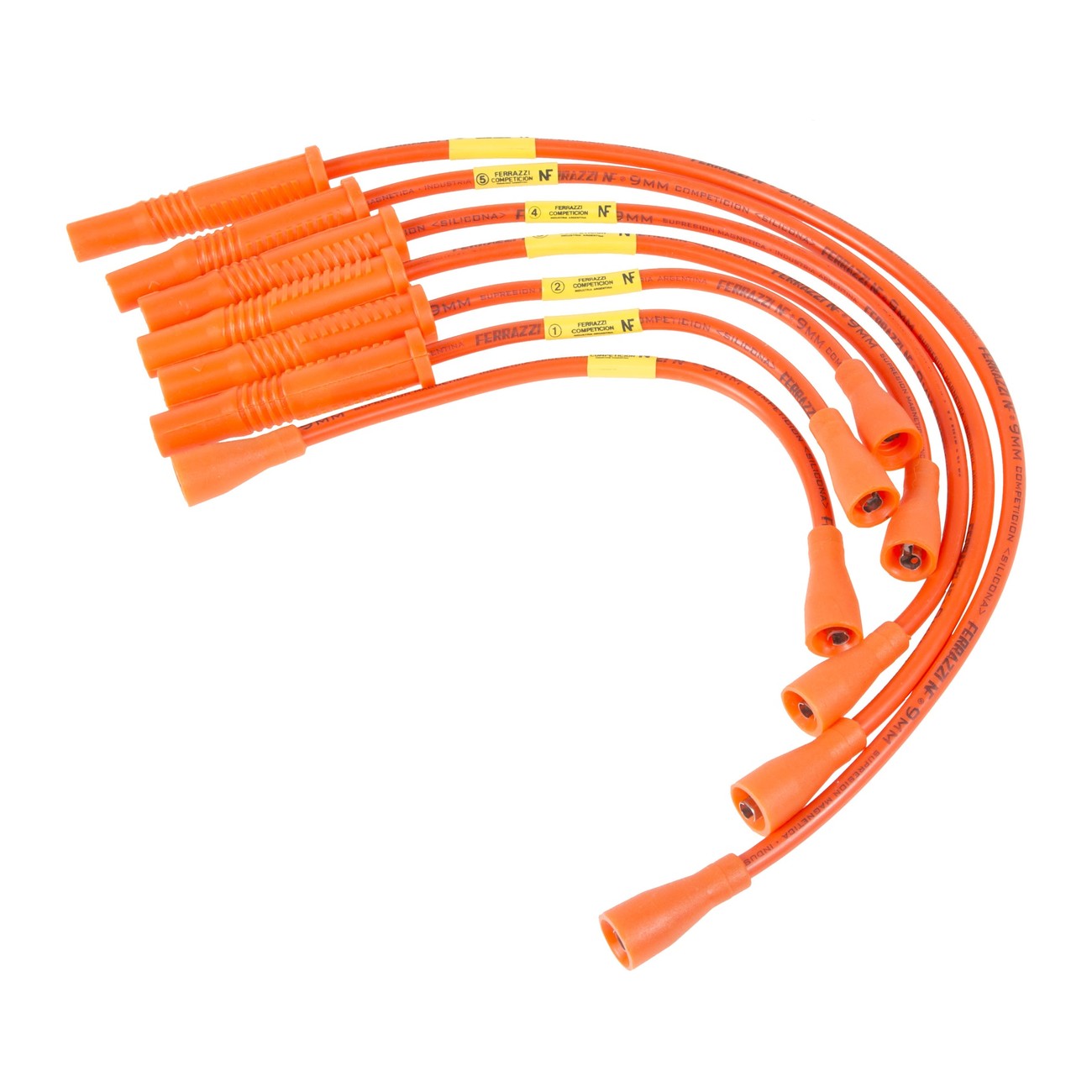 Juego Cables Bujia Ferrazzi Competicion 9mm Ford F-100 3.6 Fairlane 3.6 Falcon 3.0 Naranja