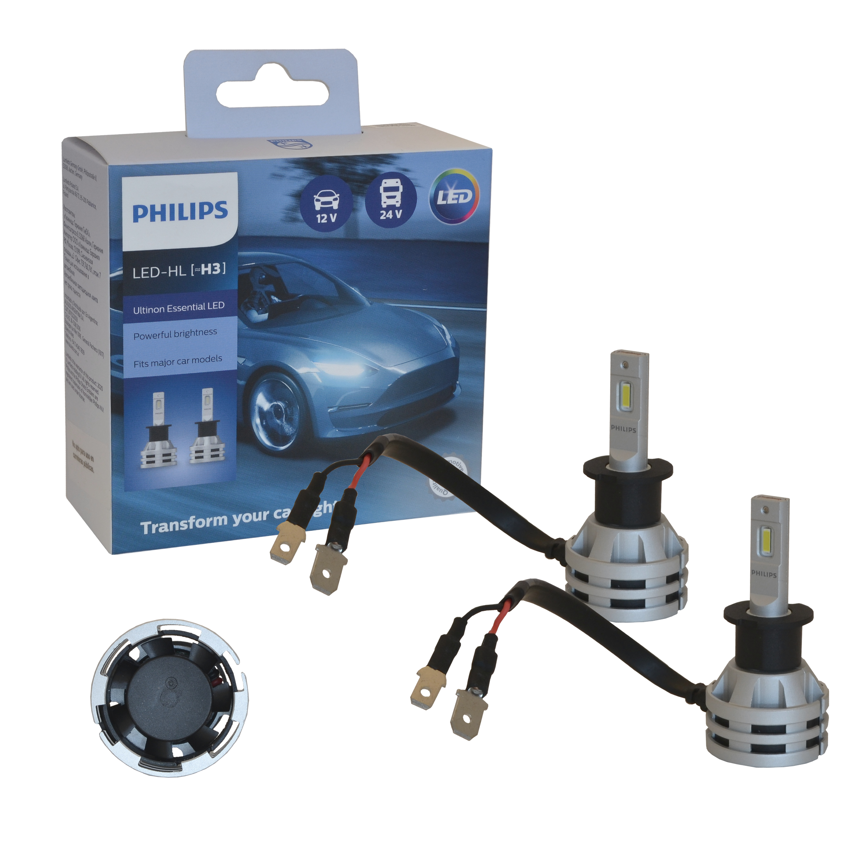 Kit 2 Lamparas Led Philips Ultinon Essential H3 12v 24v H3 Blanco Frío