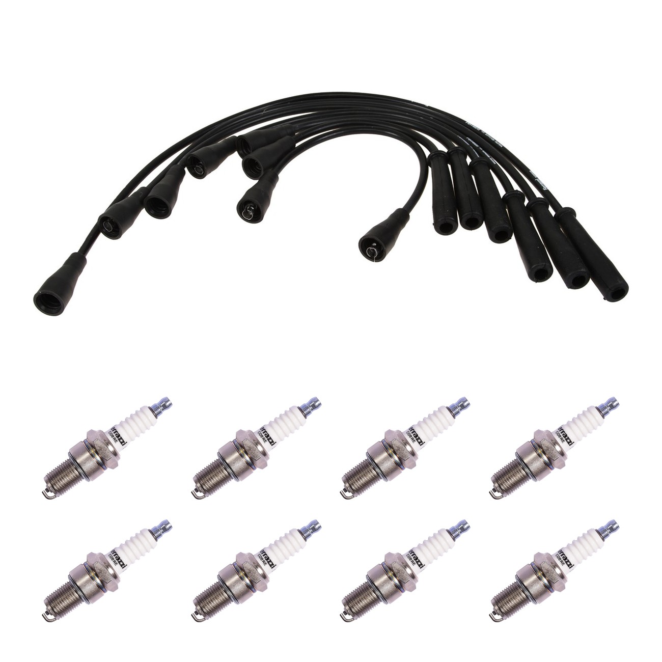 Kit Cables Y Bujias Ferrazzi Basic Chevrolet Apache Pick Up 3.1 Chevy 3.8 Chevy Ss 4.1 Negro