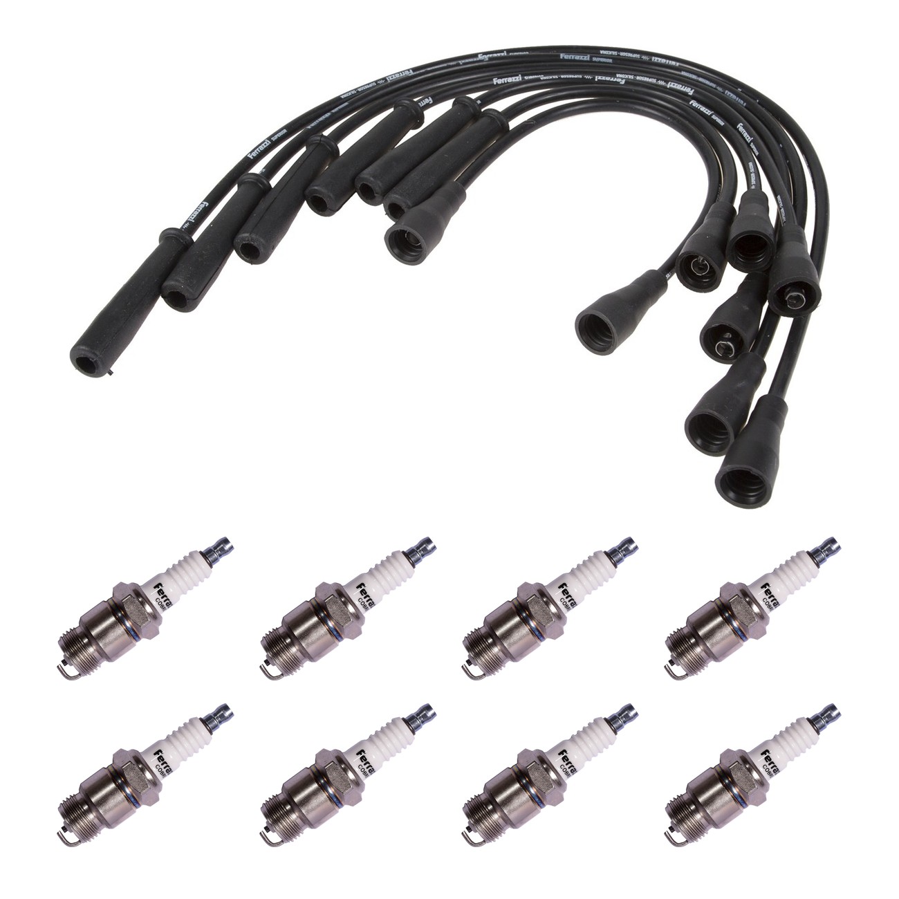 Kit Cables Y Bujias Ferrazzi Basic Ford F-100 3.6 Fairlane 3.6 Falcon 3.0 Negro