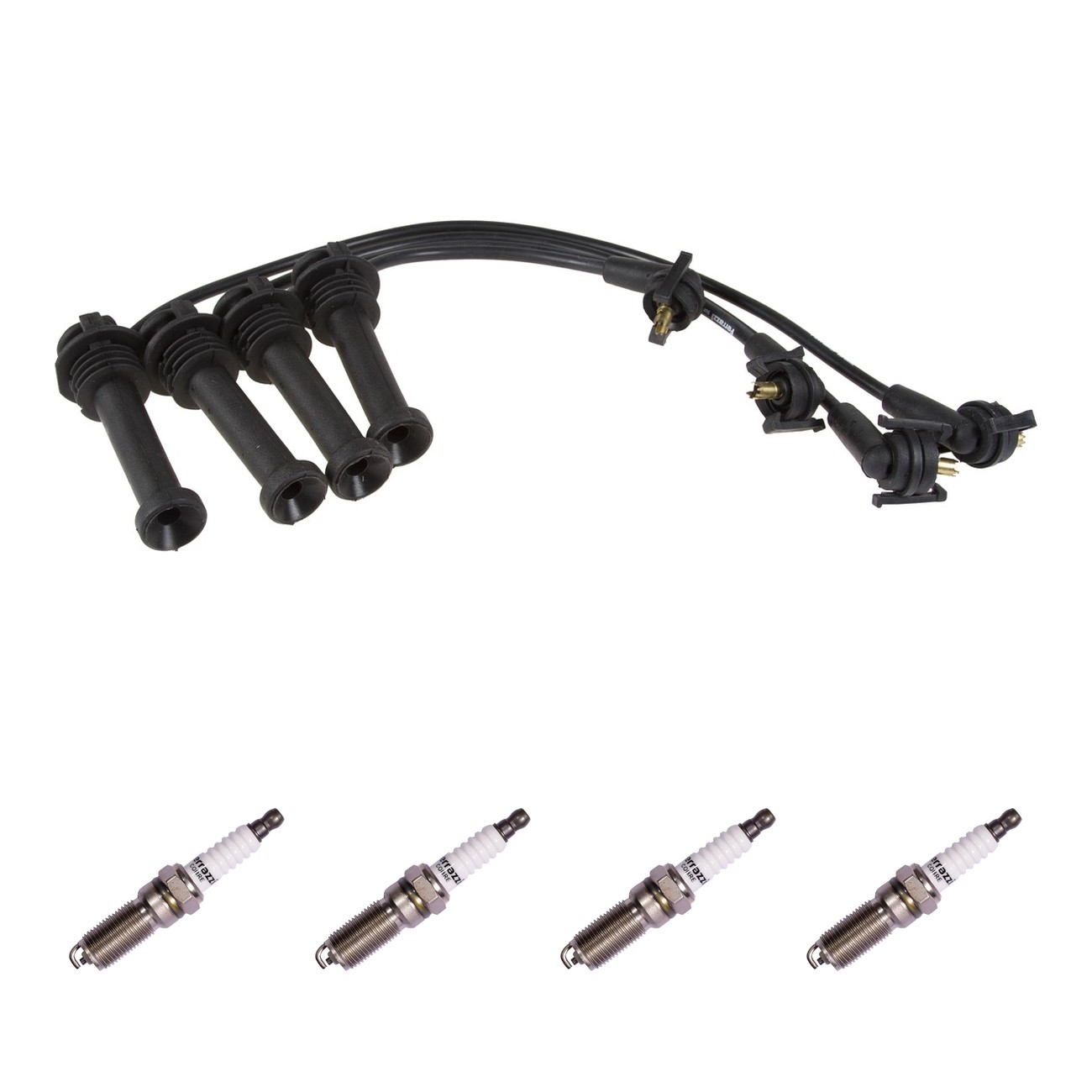 Kit Cables Y Bujias Ferrazzi Basic Ford Courier 1.4 16v Escape 2.0 16v Escort 1.8 16v Fiesta 1.4 16v Mondeo 1.8 Negro