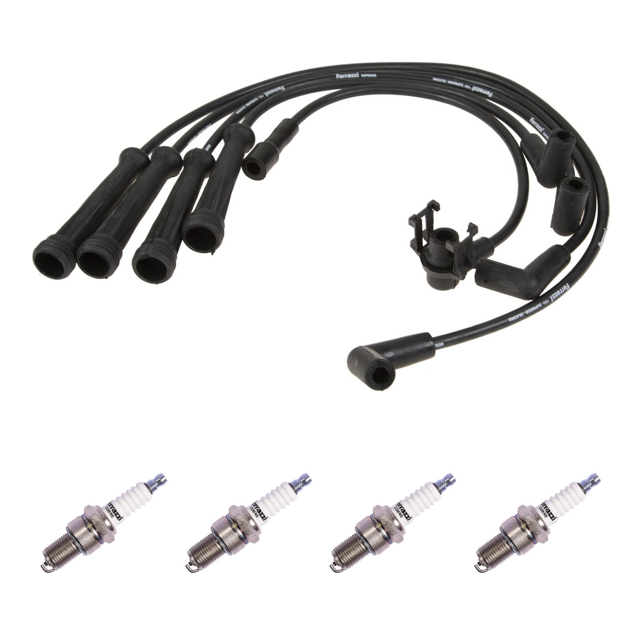 Kit Cables Y Bujias Ferrazzi Basic Renault 19 1.7 Negro