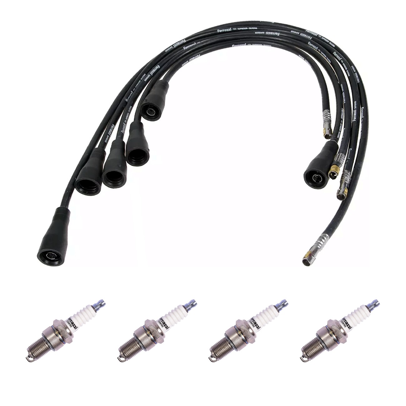 Kit Cables Y Bujias Ferrazzi Basic Peugeot 504 1.8 Negro