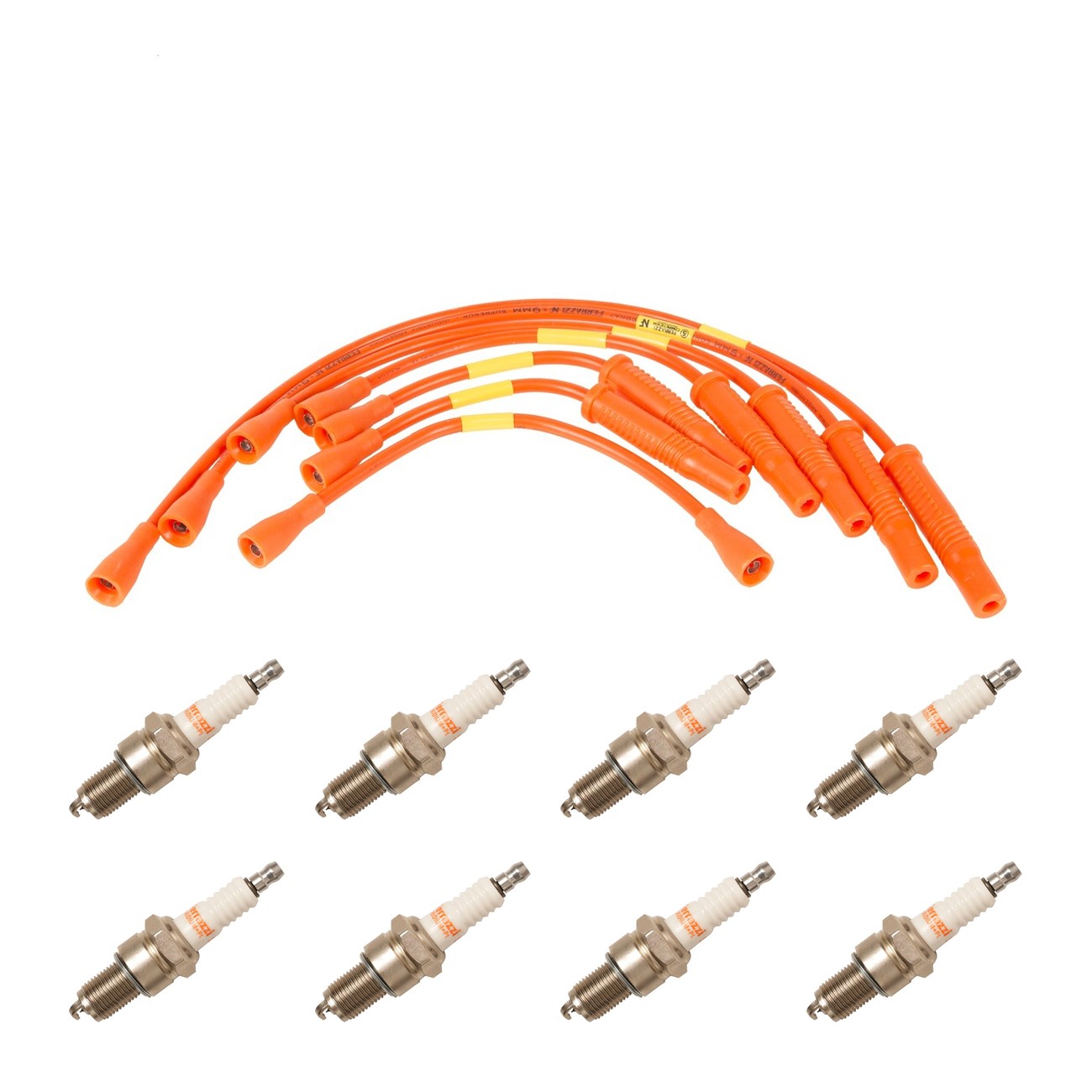 Kit Cables Y Bujias Ferrazzi Competicion Iridio Chevrolet Apache Pick Up 3.1 Chevy 3.8 Chevy Ss 4.1 Naranja