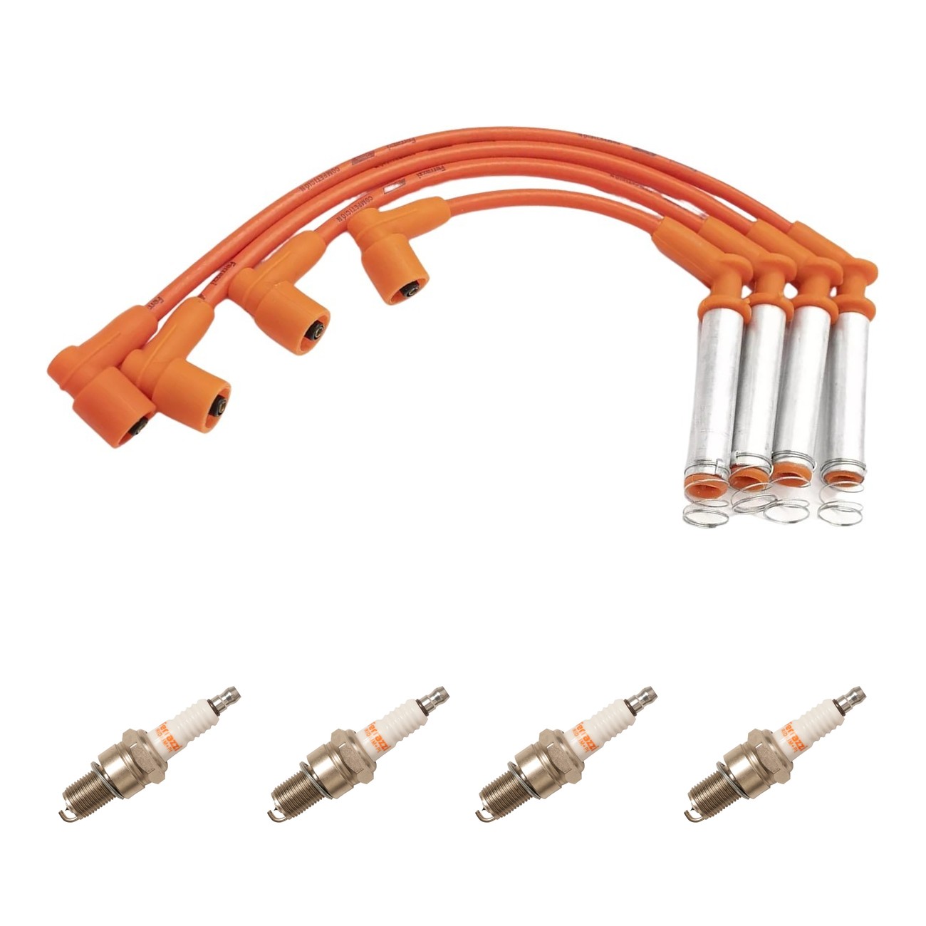 Kit Cables Y Bujias Ferrazzi Competicion Iridio Chevrolet Meriva 1.8 8v Montana 1.8 8v Prisma 1.4 8v Spin 1.8 8v Naranja
