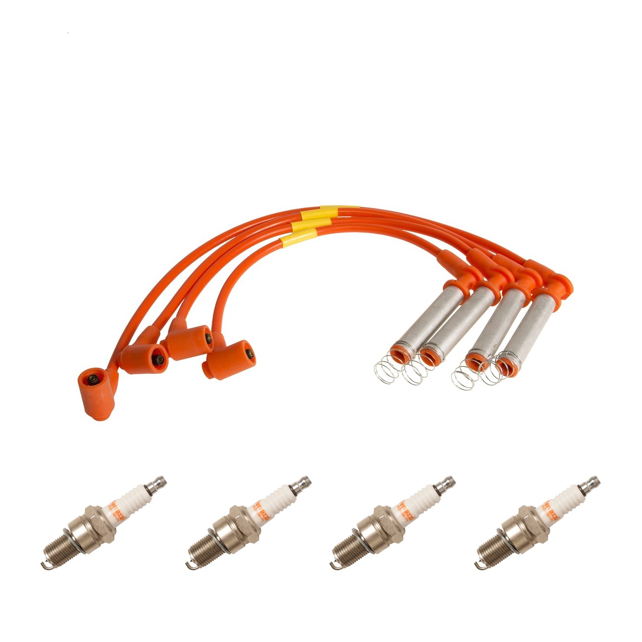 Kit Cables Y Bujias Ferrazzi Competicion Iridio Chevrolet Astra 1.8 8v 2.0 8v Vectra 2.0 8v 2.2 8v Zafira 2.0 8v Naranja