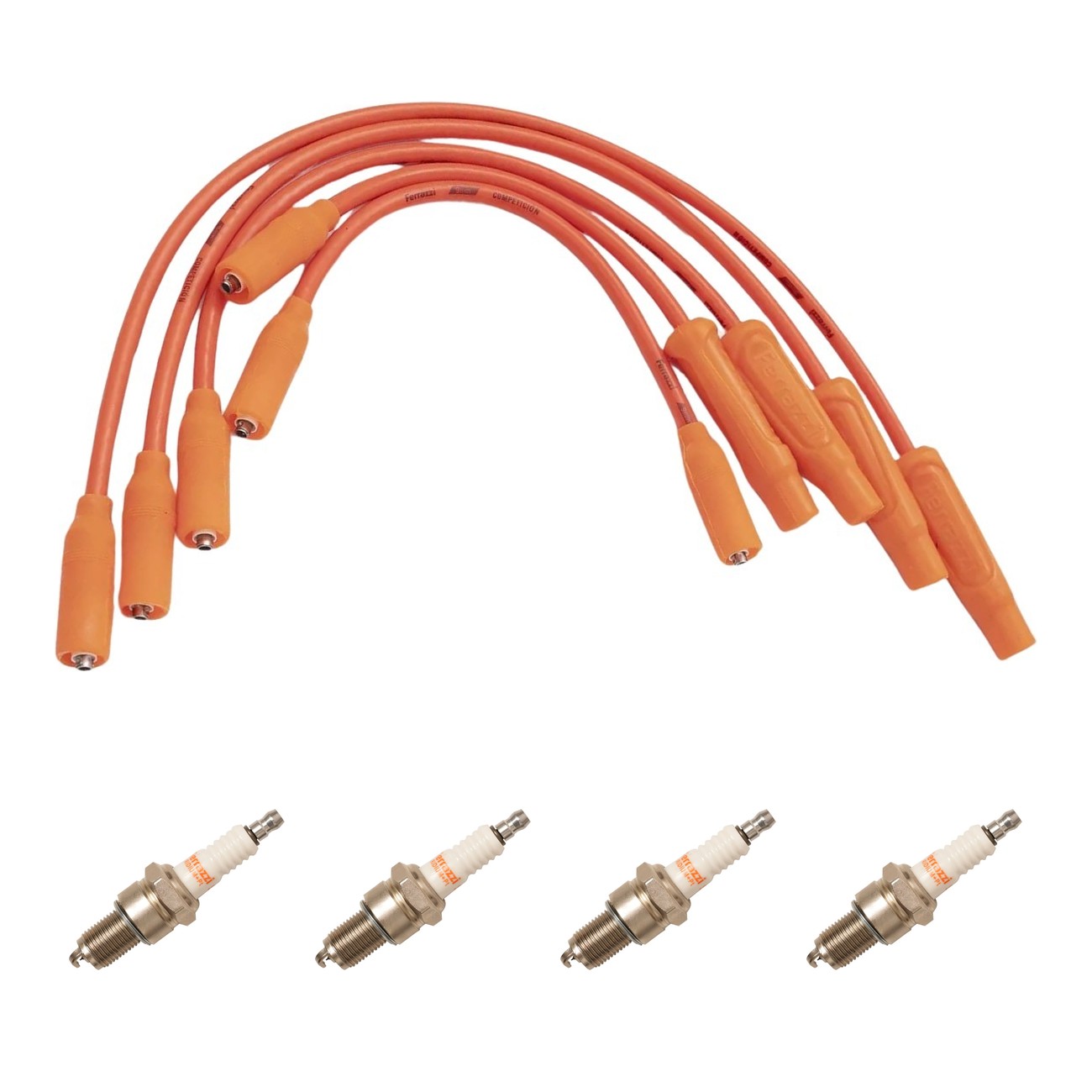 Kit Cables Y Bujias Ferrazzi Competicion Iridio Volkswagen Gol 1.6 1.6 8v Gol Power 1.6 8v Saveiro 1.6 1.6 8v Naranja