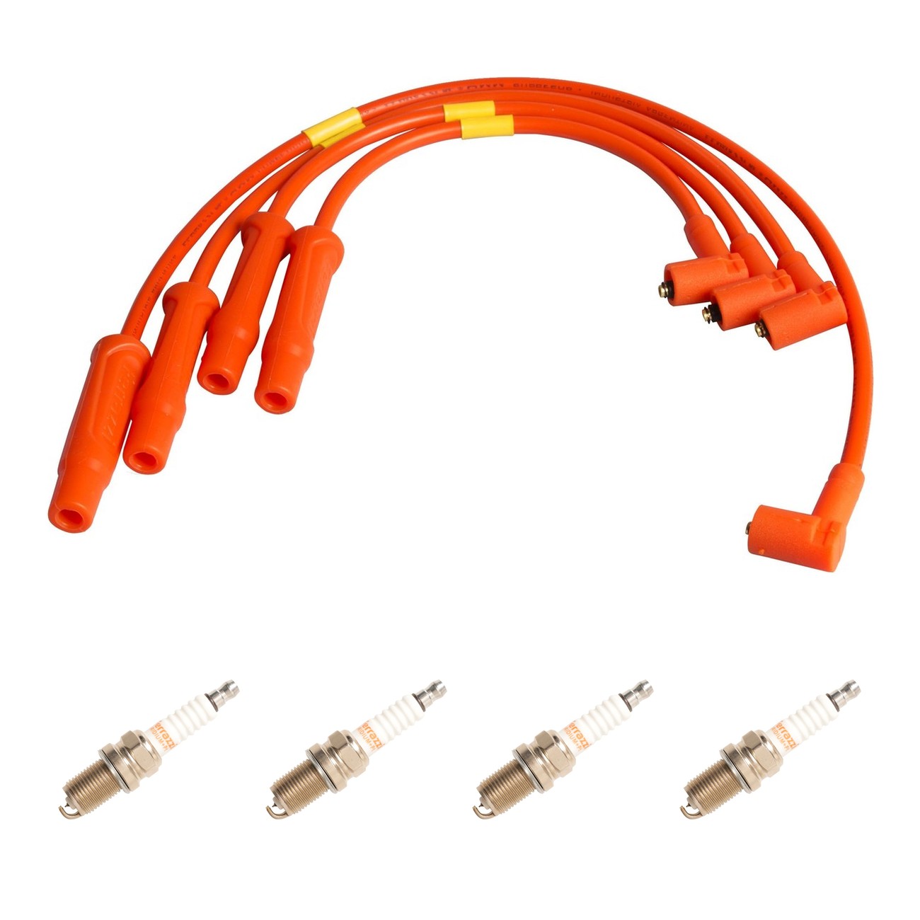 Kit Cables Y Bujias Ferrazzi Competicion Iridio Audi A3 1.6 8v Naranja