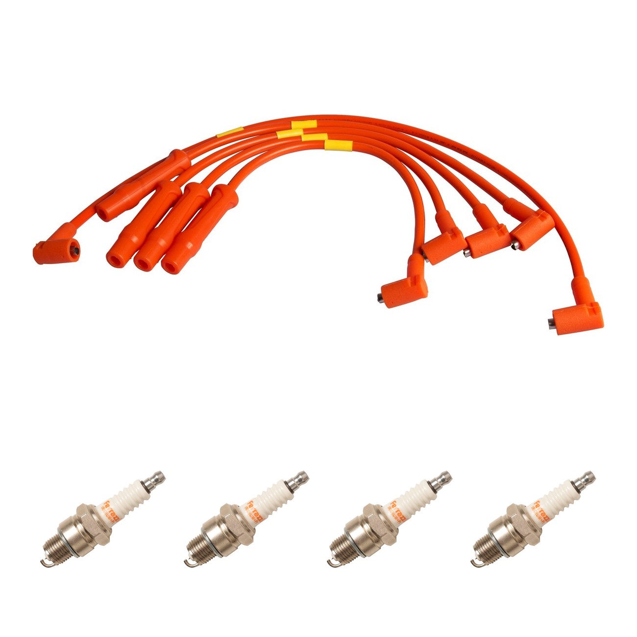 Kit Cables Y Bujias Ferrazzi Competicion Iridio Renault 11 1.4 12 1.4 9 1.4 Naranja