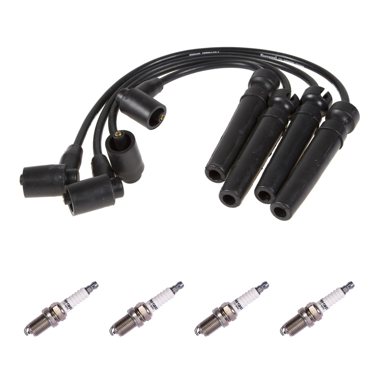 Kit Cables Y Bujias Ferrazzi Superior Chevrolet Aveo 1.6 16v Negro