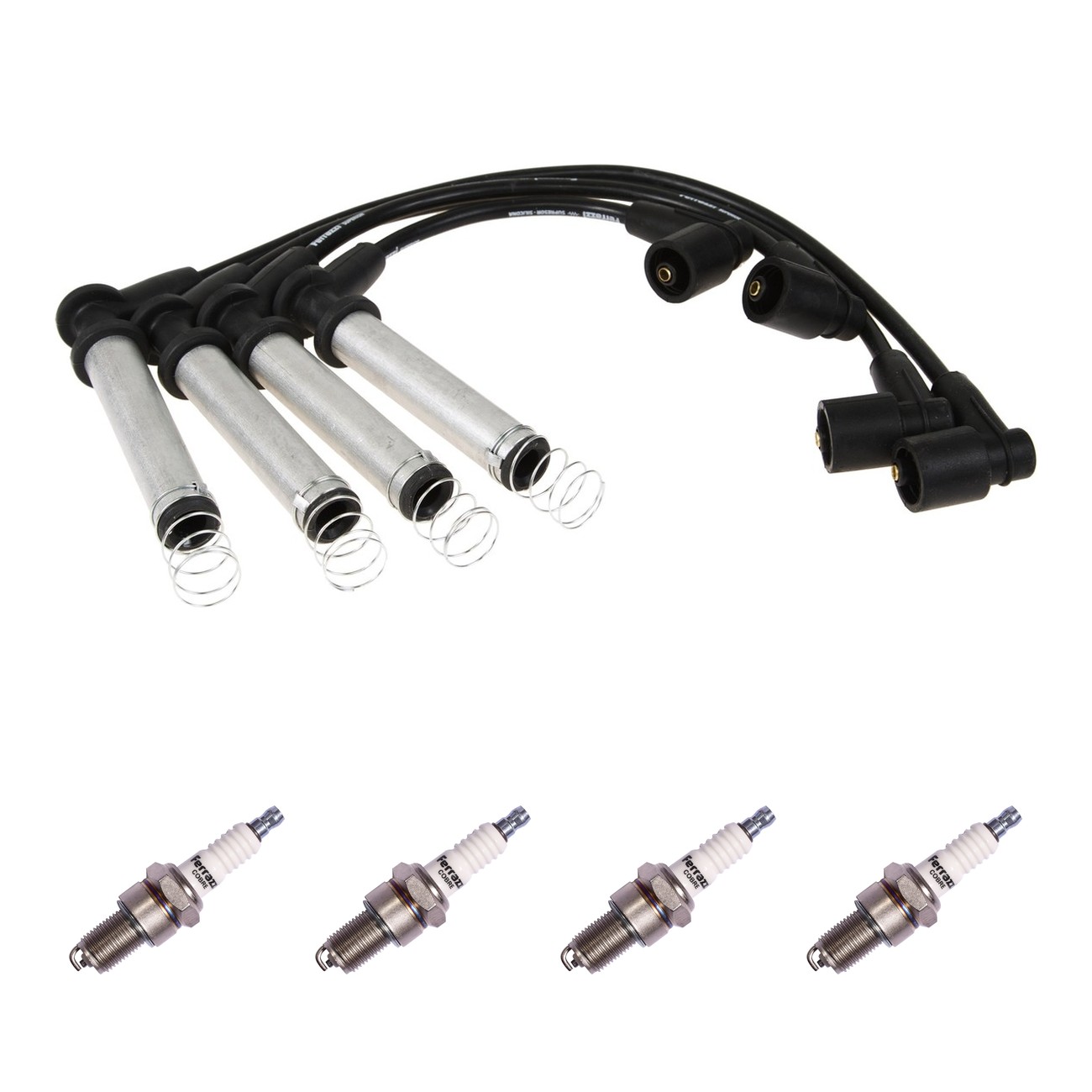 Kit Cables Y Bujias Ferrazzi Superior Suzuki Fun 1.0 Negro