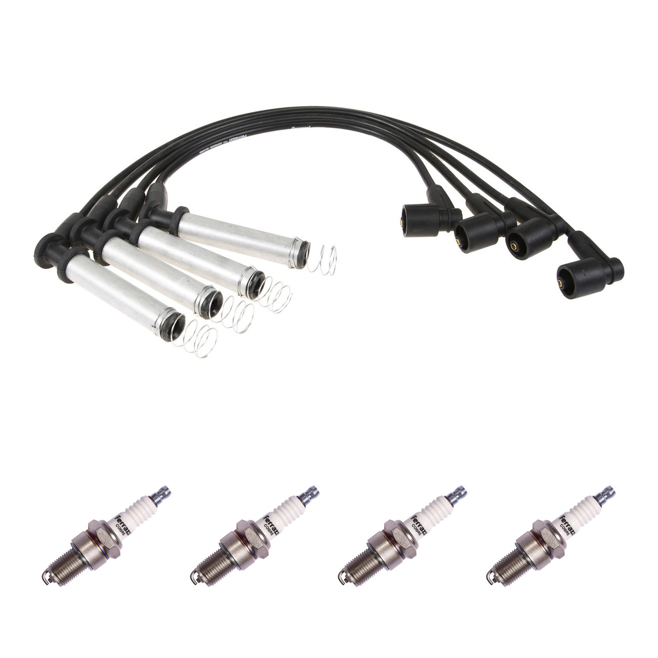 Kit Cables Y Bujias Ferrazzi Superior Chevrolet Astra 1.8 8v 2.0 8v Vectra 2.0 8v 2.2 8v Zafira 2.0 8v Negro