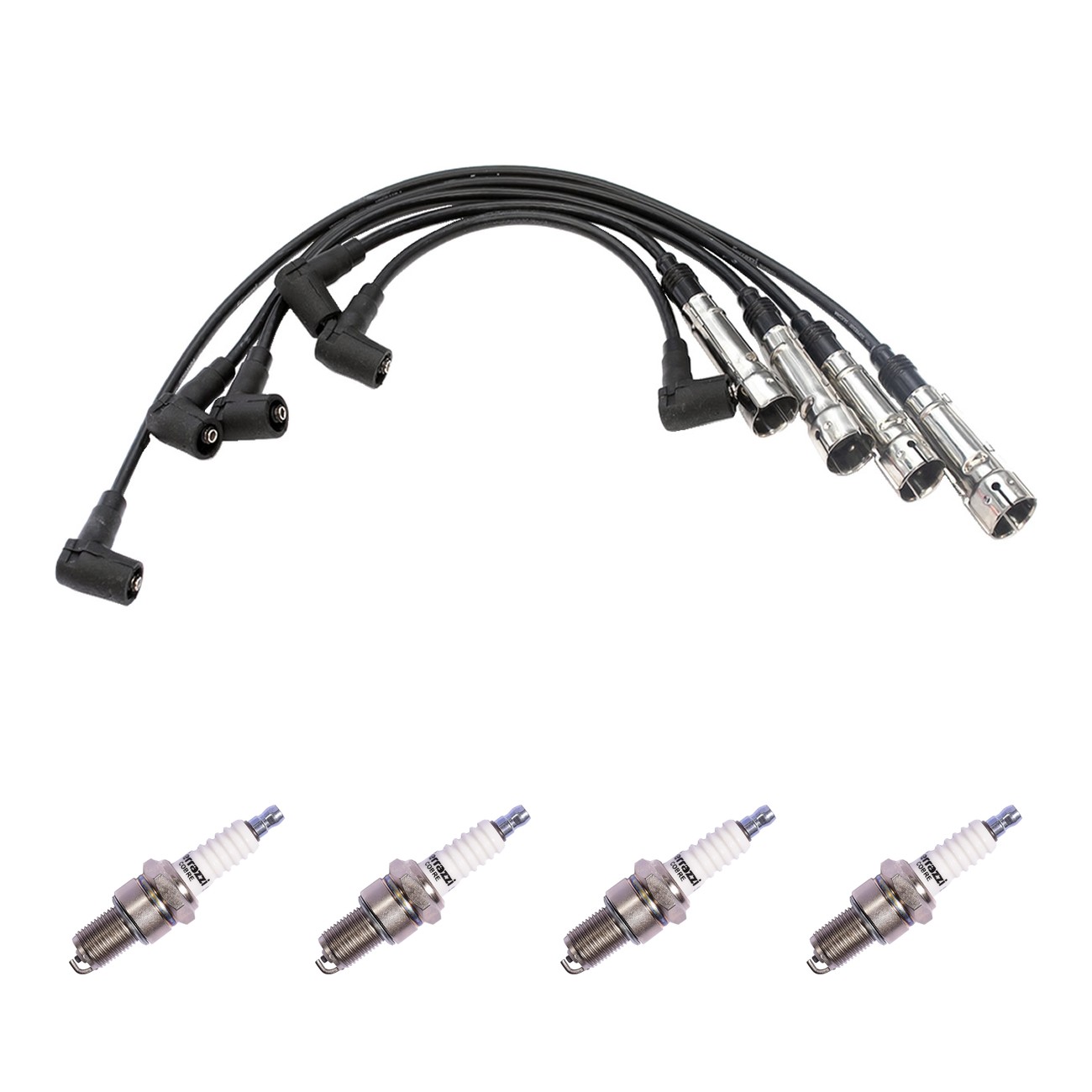 Kit Cables Y Bujias Ferrazzi Superior Volkswagen Gol 1.0 8v Negro