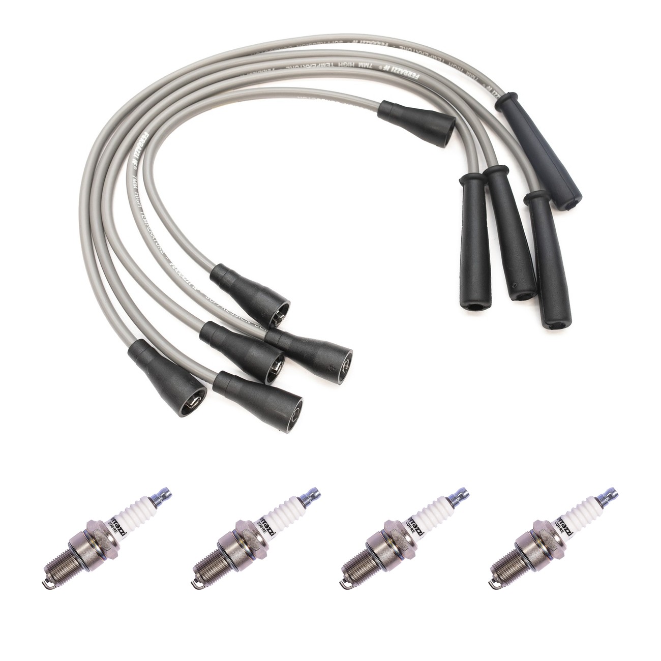 Kit Cables Y Bujias Ferrazzi Superior Fiat 1500 / 1600 1.5 Negro