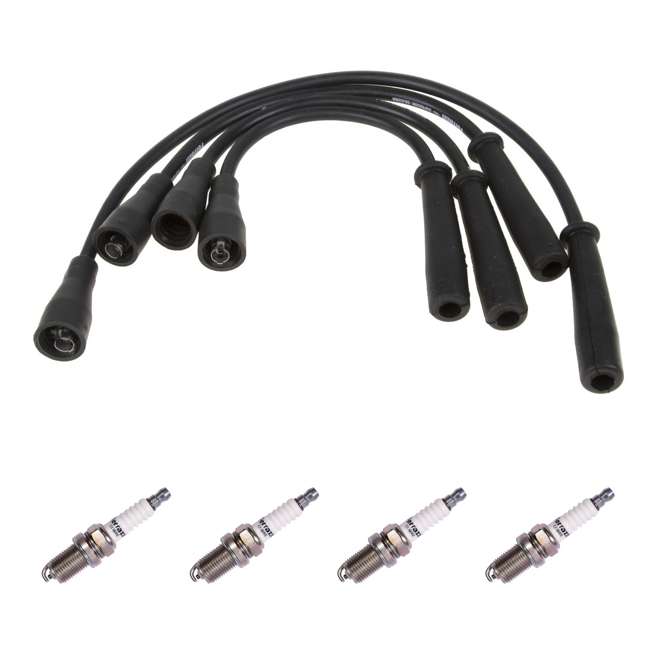 Kit Cables Y Bujias Ferrazzi Superior Fiat Duna 1.3 8v Fiorino 1.3 8v Palio 1.3 8v Siena 1.3 8v Uno 1.3 8v Negro
