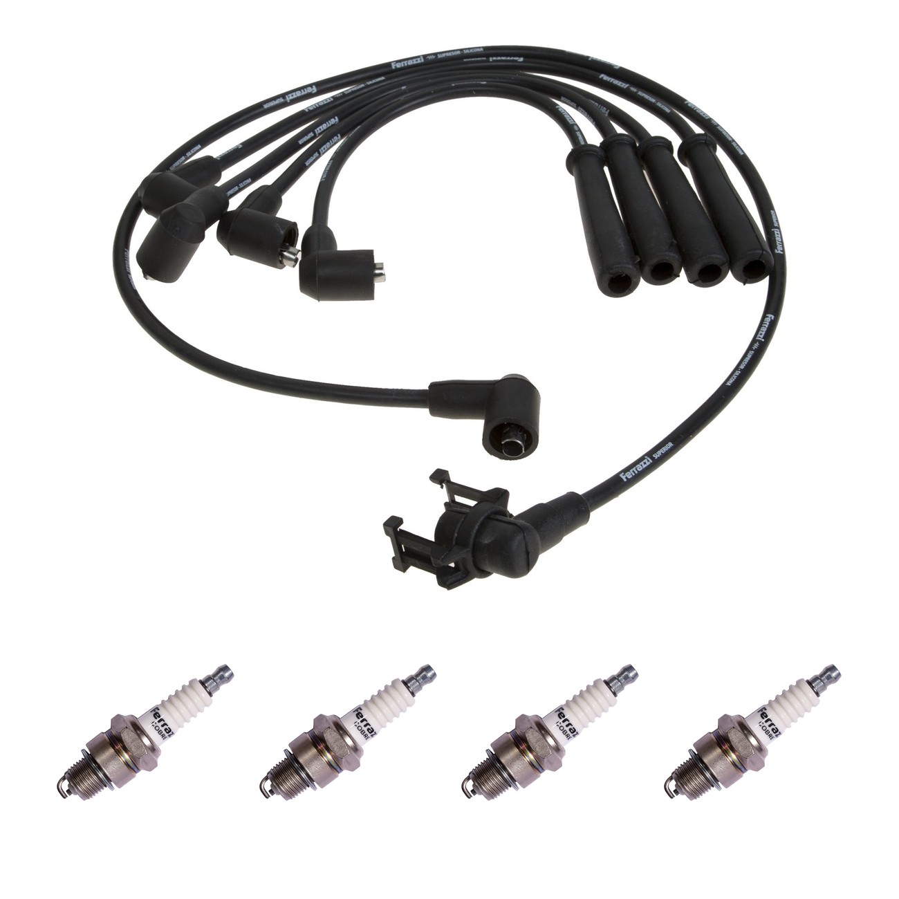 Kit Cables Y Bujias Ferrazzi Superior Renault 11 1.4 12 1.4 9 1.4 Negro
