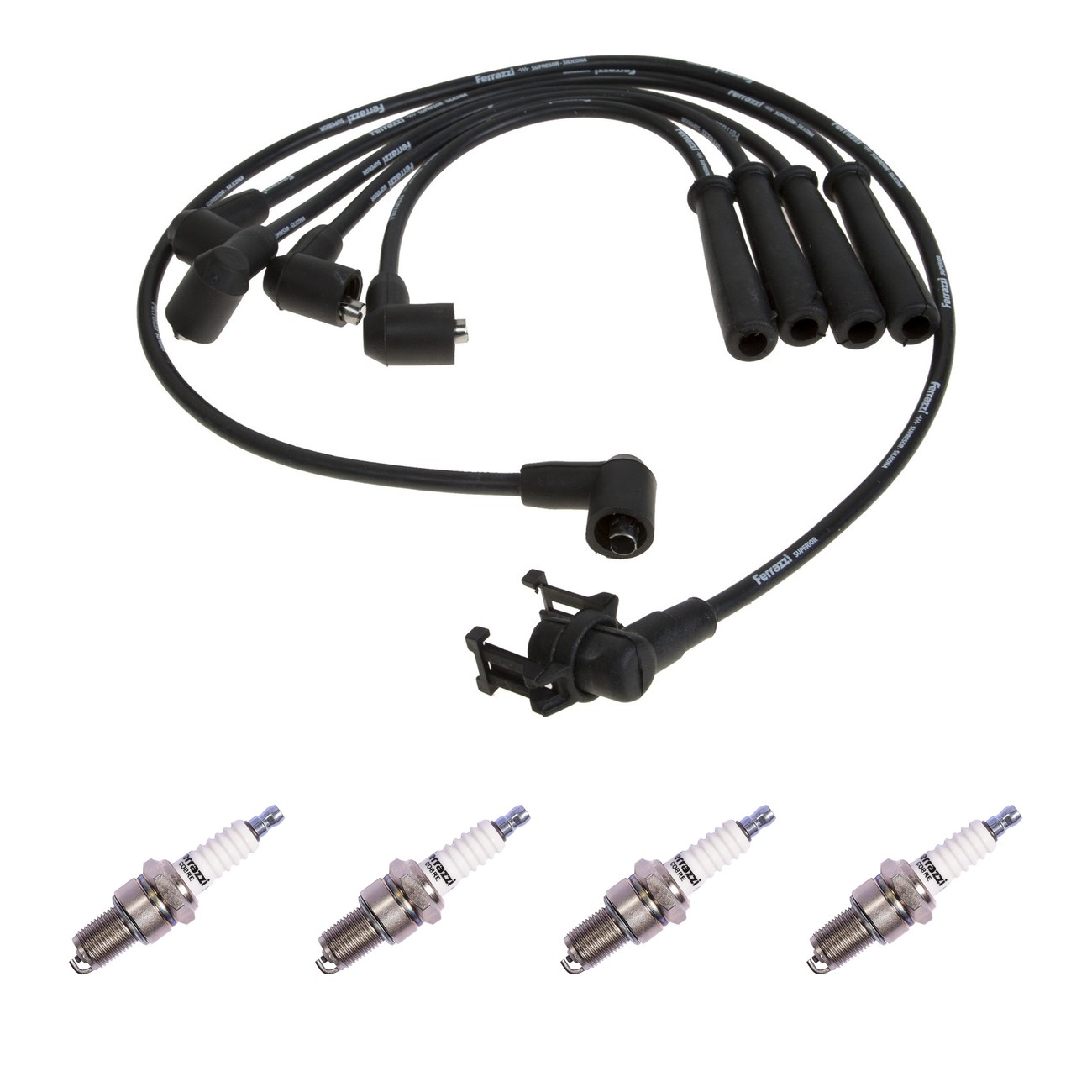 Kit Cables Y Bujias Ferrazzi Superior Renault 19 1.6 8v Clio 1.6 8v Negro