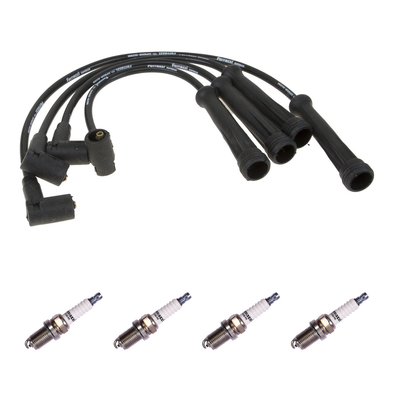Kit Cables Y Bujias Ferrazzi Superior Renault Kangoo 1.6 8v Symbol 1.6 8v Negro
