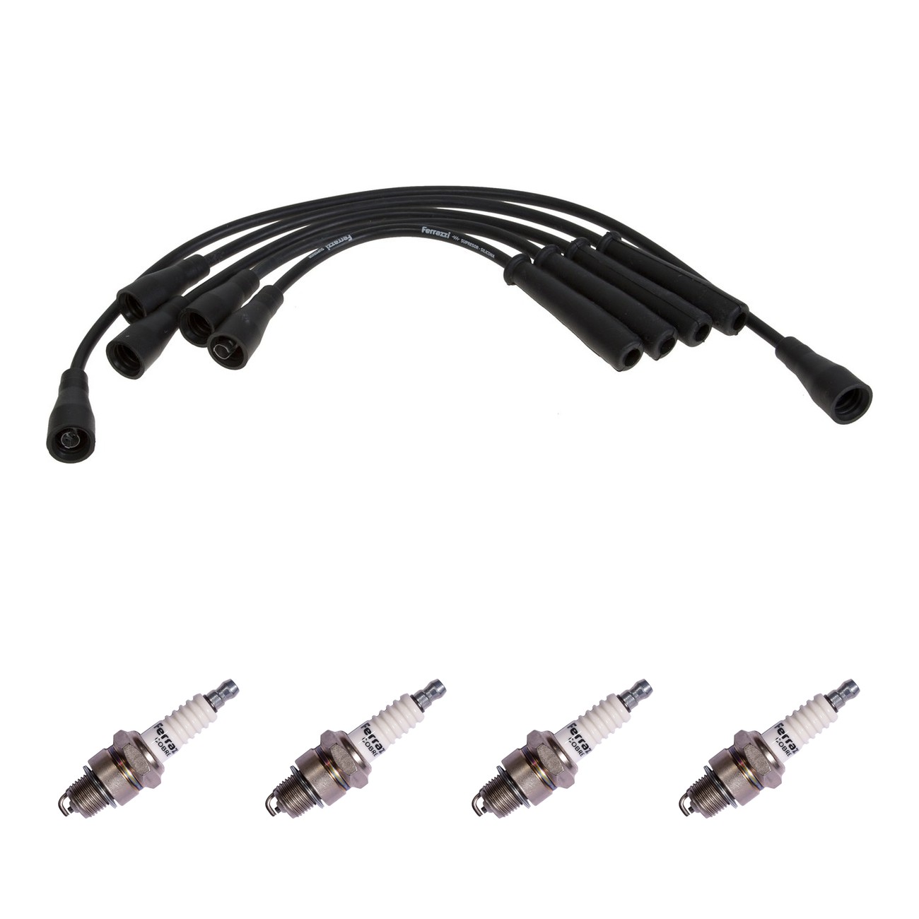 Kit Cables Y Bujias Ferrazzi Superior Renault 12 1.3 18 1.4 1.6 4l 0.8 6 1.1 Gordini 0.8 Negro