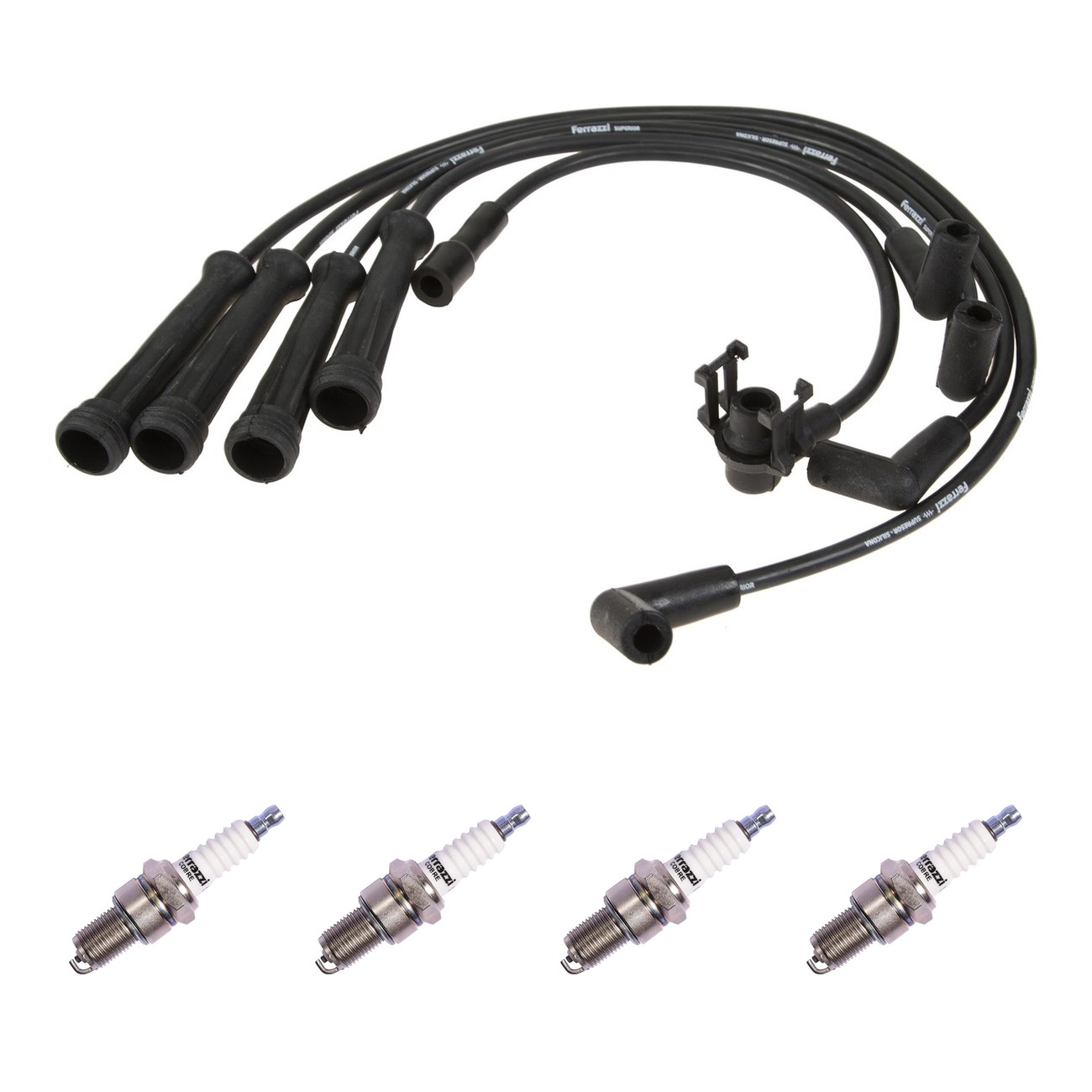 Kit Cables Y Bujias Ferrazzi Superior Renault 19 1.7 Negro