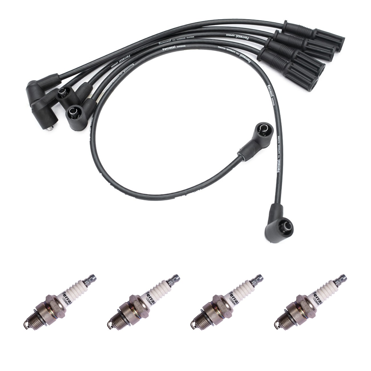 Kit Cables Y Bujias Ferrazzi Superior Renault 11 1.4 12 1.4 9 1.4 Negro