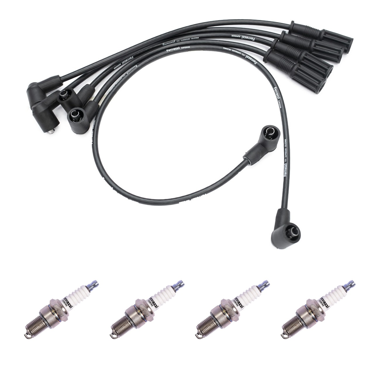 Kit Cables Y Bujias Ferrazzi Superior Renault 11 1.4 19 1.6 8v Negro