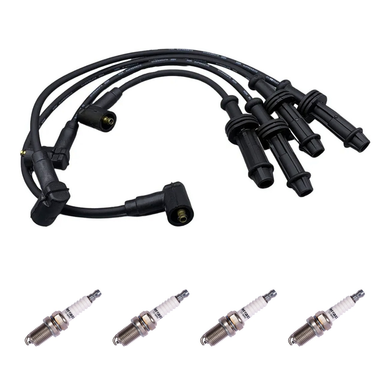 Kit Cables Y Bujias Ferrazzi Superior Citroen Ax 1.4 Saxo 1.1 1.4 Negro