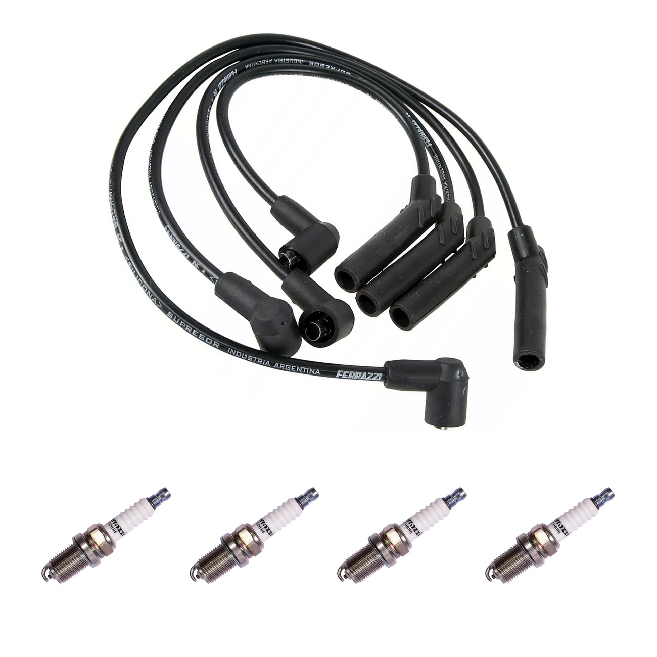 Kit Cables Y Bujias Ferrazzi Superior Accent 1.5 12v Atos Prime 1.0 12v Excel 1.5 12v Negro
