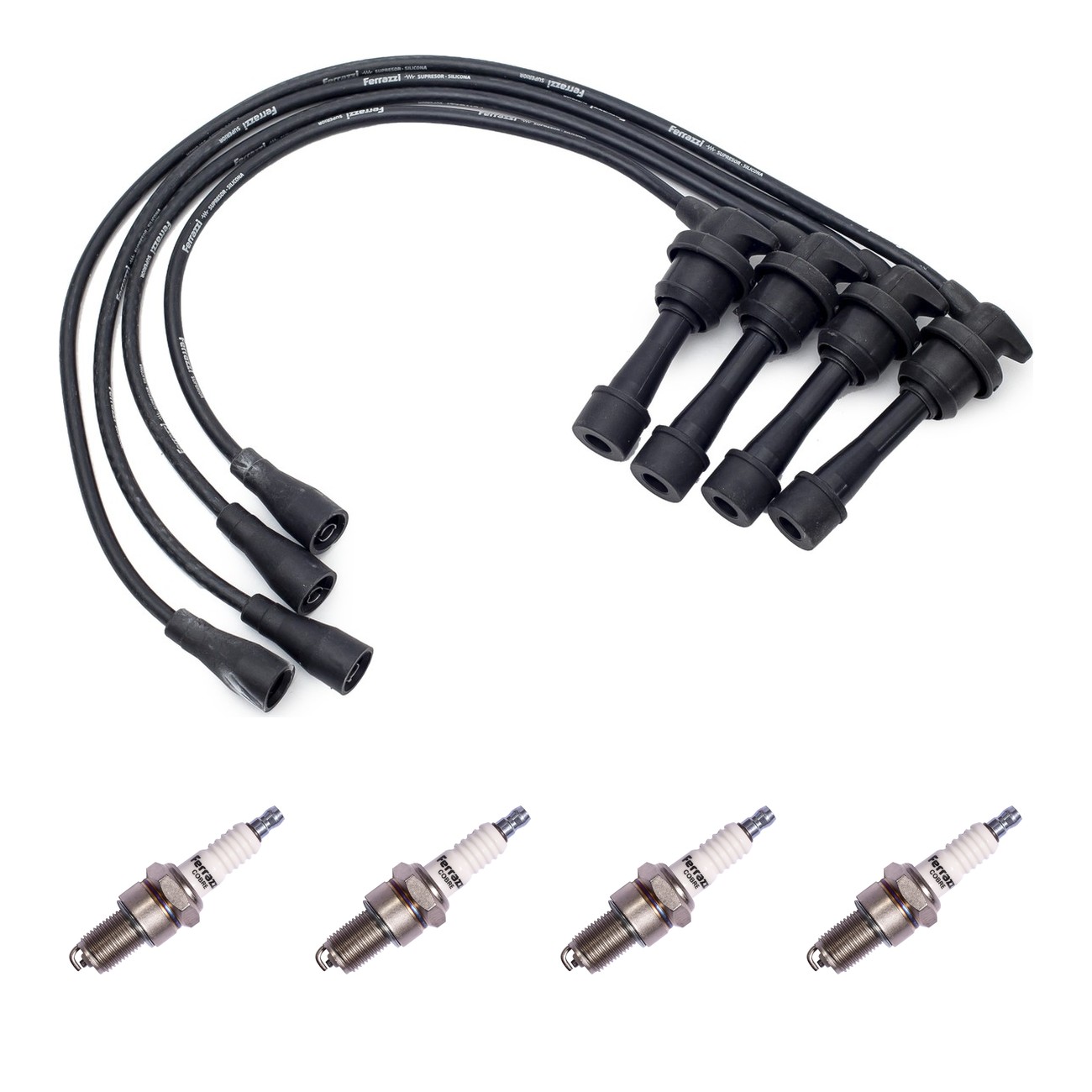 Kit Cables Y Bujias Ferrazzi Superior Hyundai Elantra 1.8 16v Sonata 2.0 16v Negro
