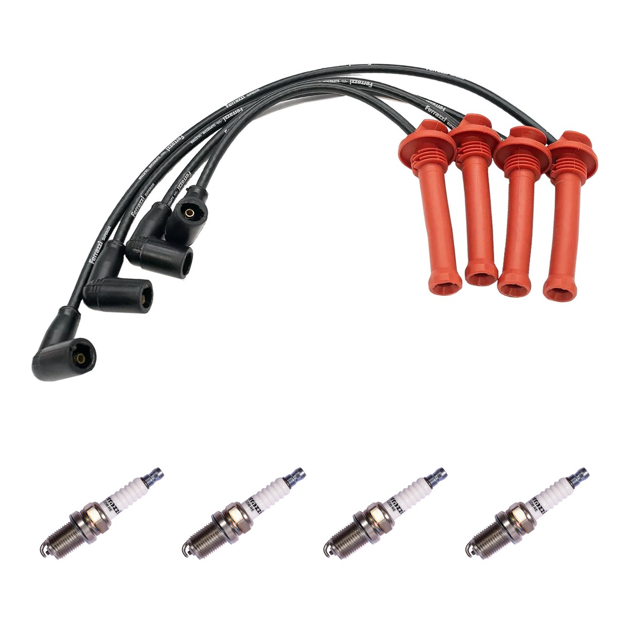 Kit Cables Y Bujias Ferrazzi Superior Chery Qq 1.1 16v Negro