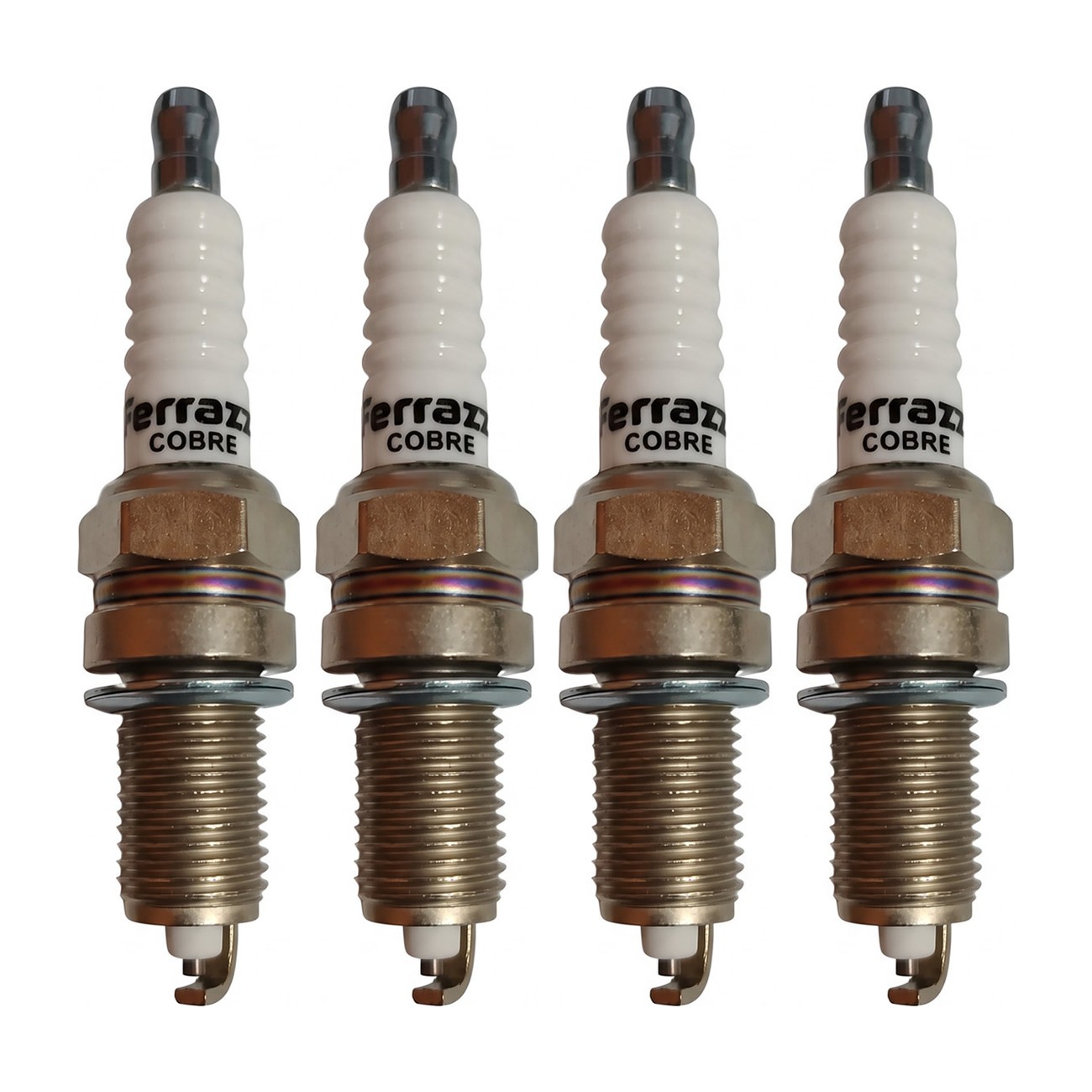 Kit Bujias Ferrazzi Cobre Fiat 500 1.4 16v 1.4 8v Argo 1.8 16v Cronos 1.8 16v Fiorino Evo Cargo 1.4 8v Grand Siena 1.4 8v Palio 1.3 16v 1.4 8v Siena 1.3 16v Tipo 1.6 16v Toro 1.8 16v Uno 1.4 8v