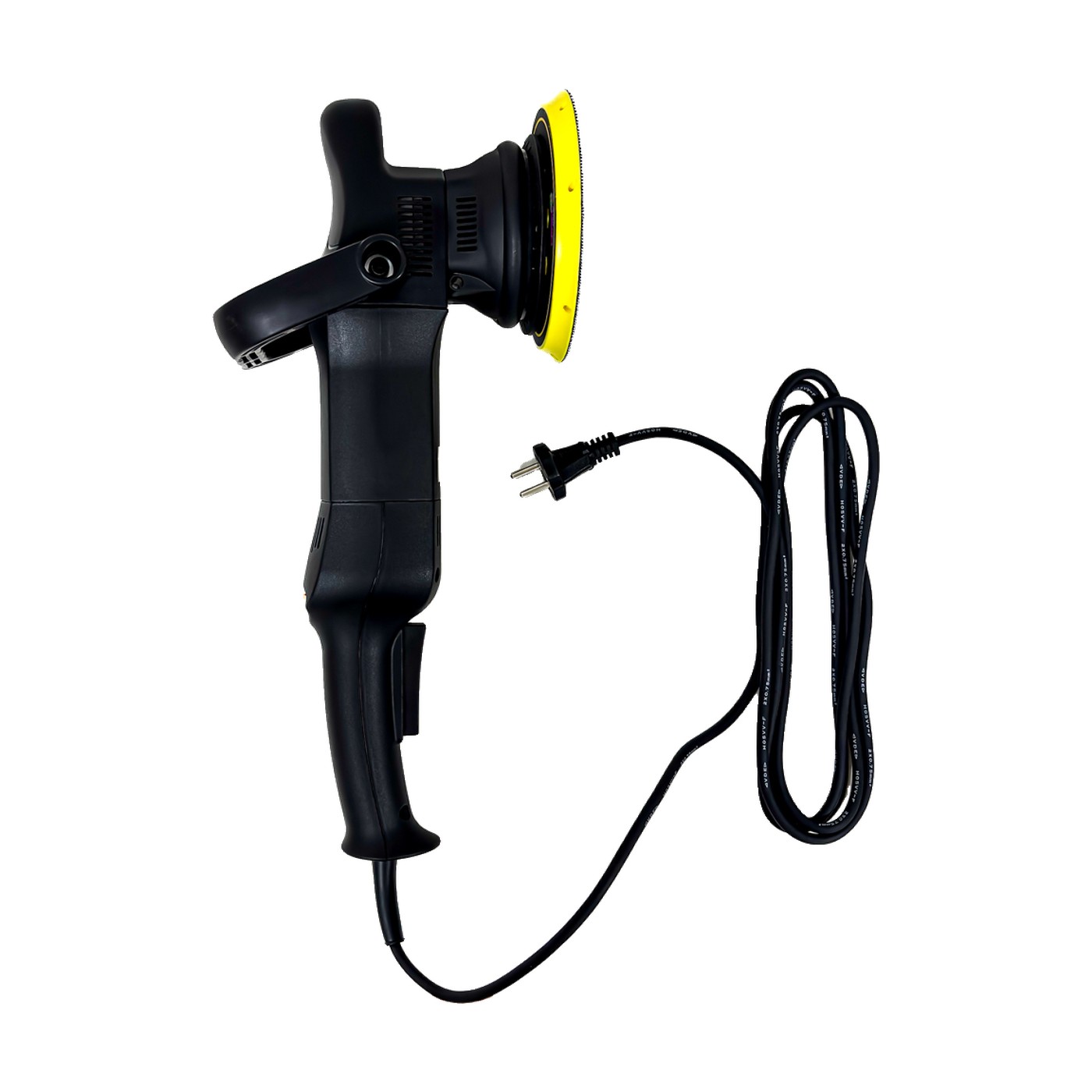 Pulidora Electrica 220v Con Plato Velcro Mango Lateral Y Regulador De Velocidad Detailing Auto Crocos Negro