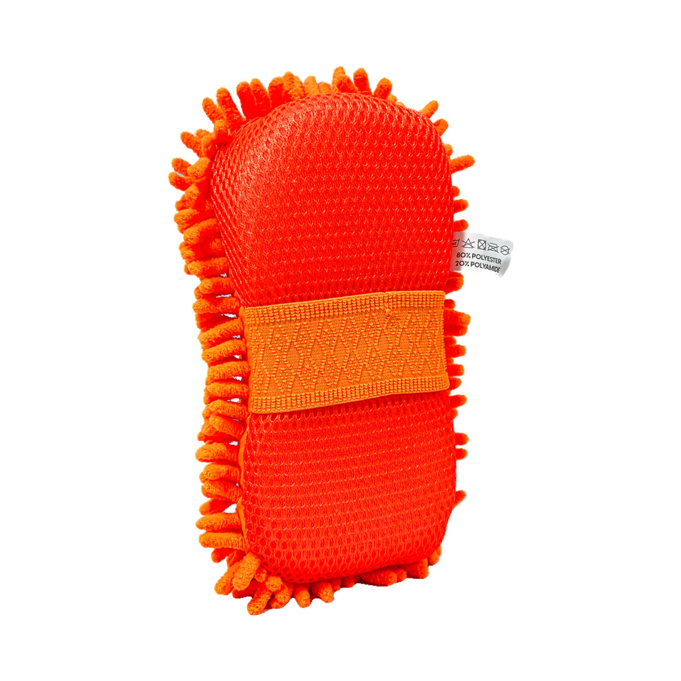 Esponja Chenille Microfibra Con Elastico Lavado Auto Naranja