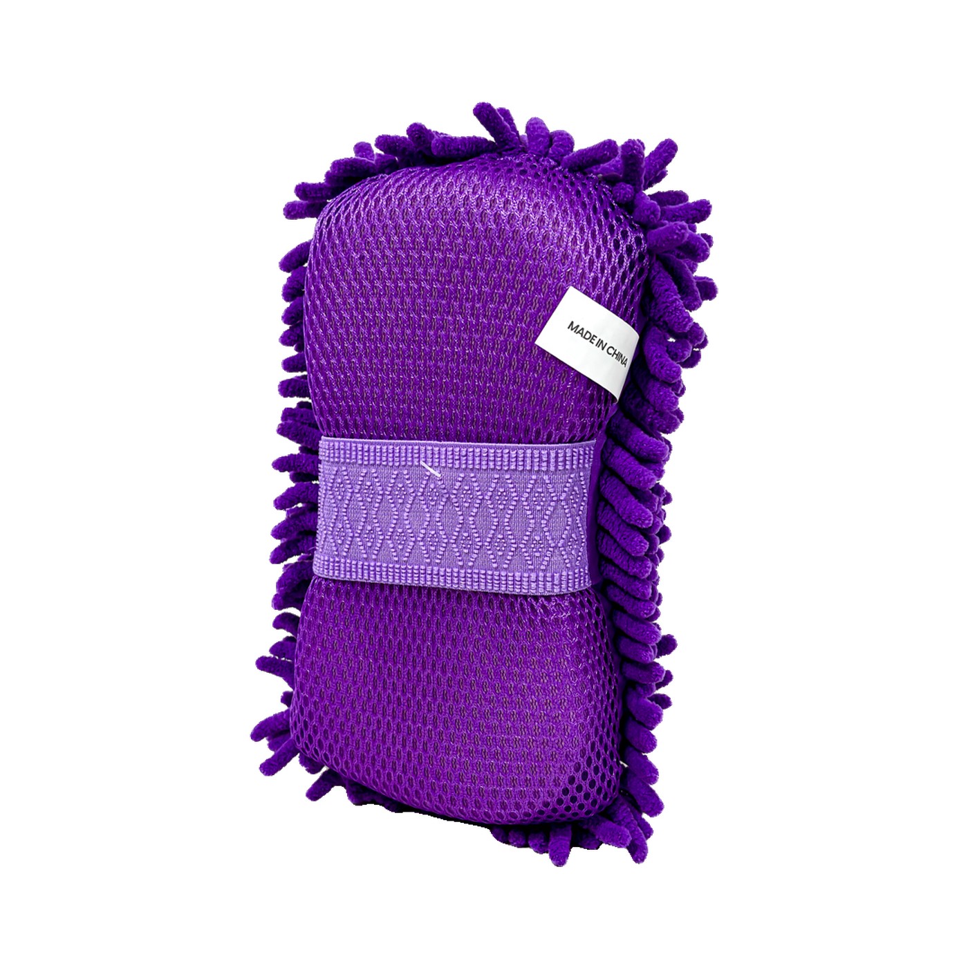 Esponja Chenille Microfibra Con Elastico Lavado Auto Violeta