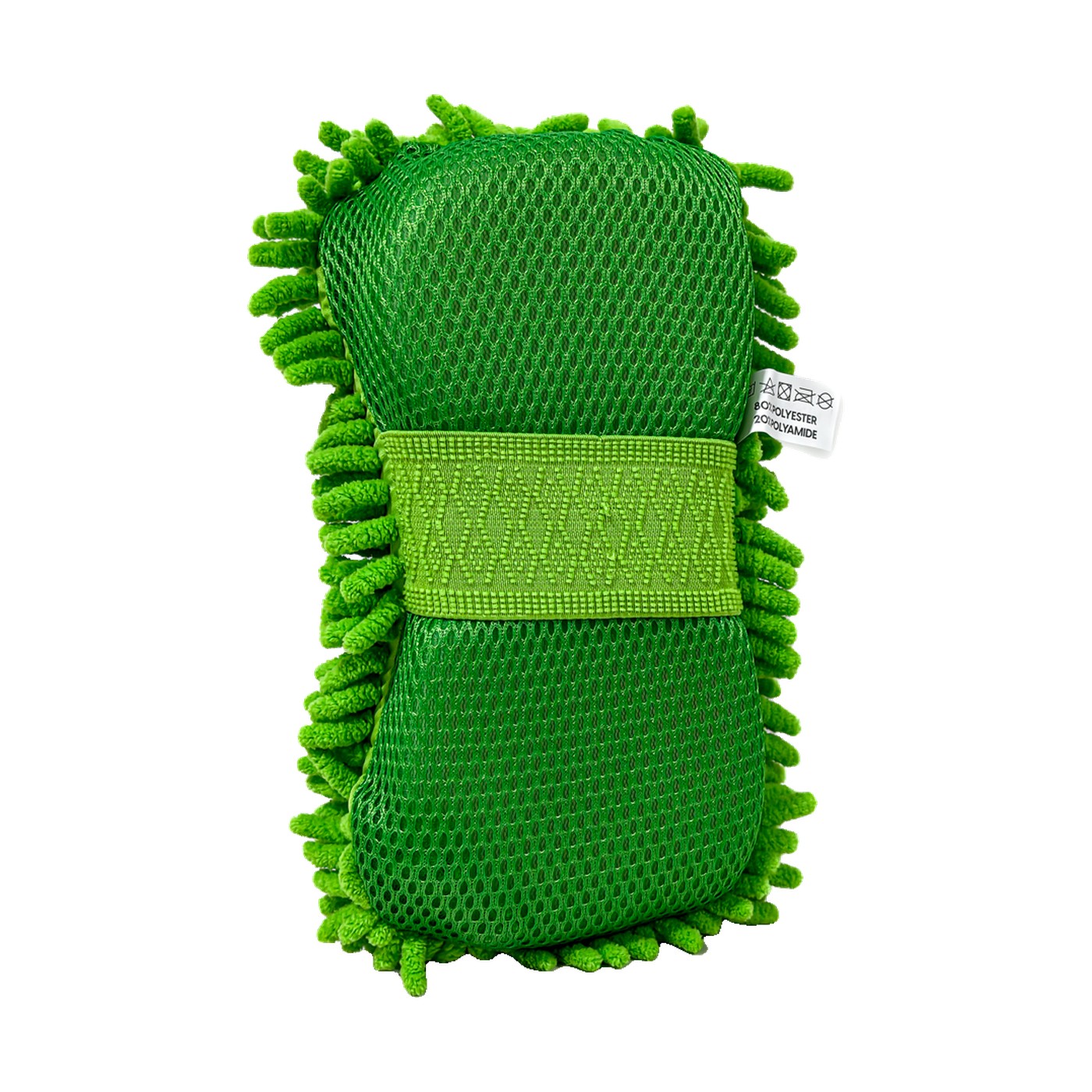 Esponja Chenille Microfibra Con Elastico Lavado Auto Verde