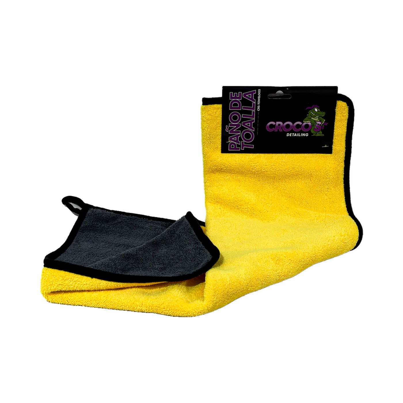 Paño Toalla Microfibra 600 Gsm 40x60 Cm Secado Detailing Auto Crocos Amarillo Y Gris