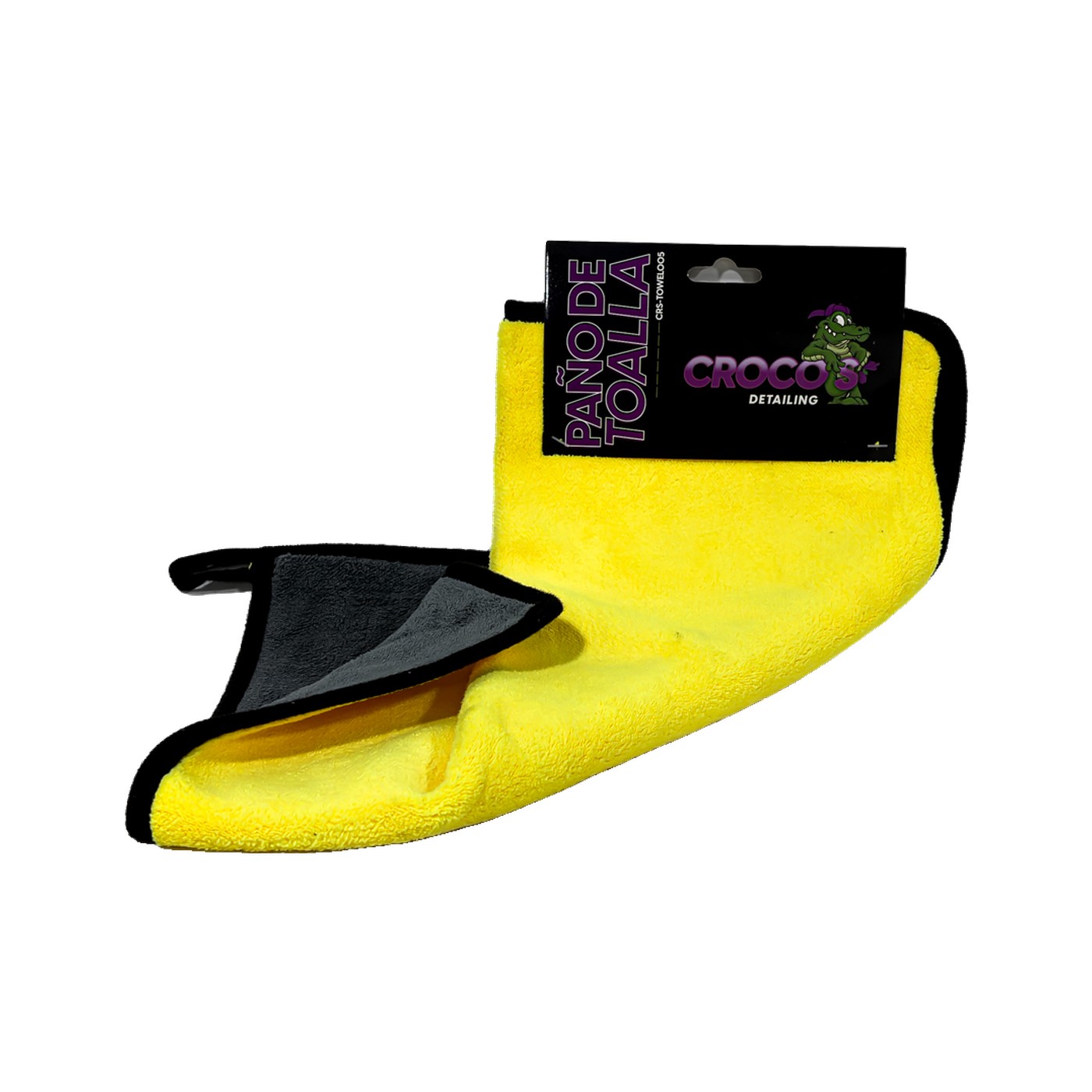 Paño Toalla Microfibra 800 Gsm 40x40 Cm Secado Detailing Auto Crocos Amarillo Y Gris