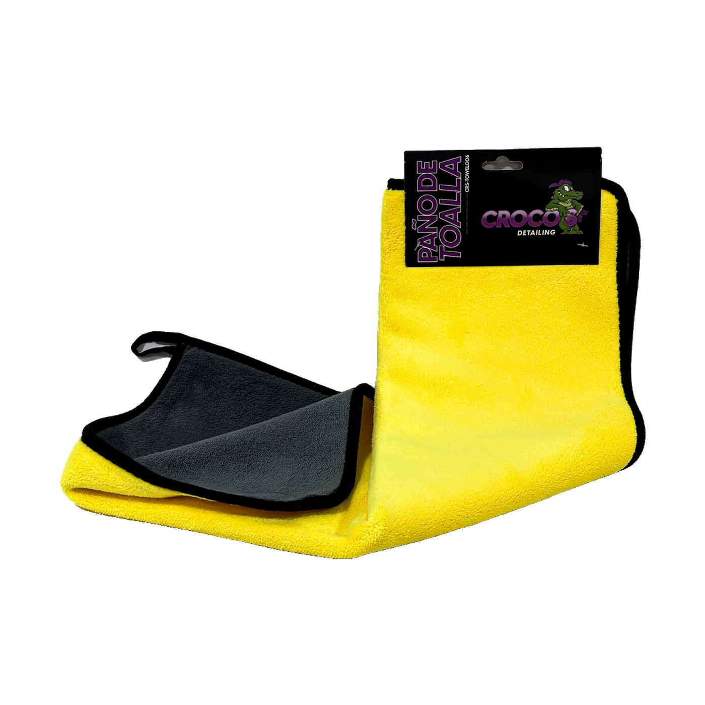 Paño Toalla Microfibra 800 Gsm 40x60 Cm Secado Detailing Auto Crocos Amarillo Y Gris