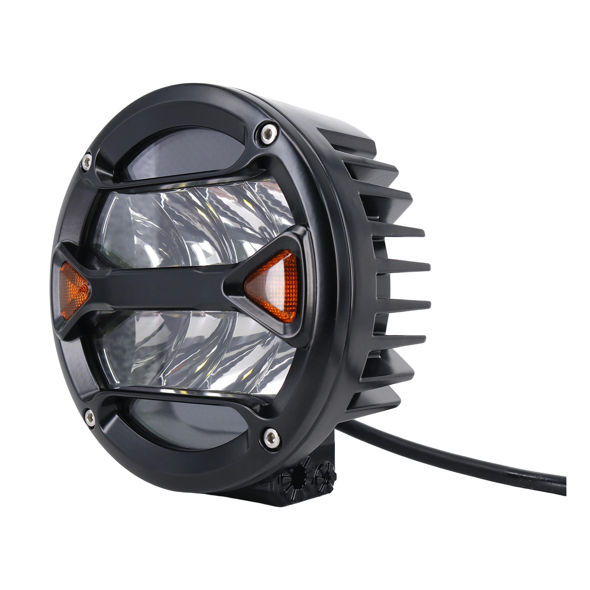 Faro Led Off Road Redondo 5,5 Pulgadas 40w 12-24v Blanco 8 Leds Con Giros Iron Led Blanco