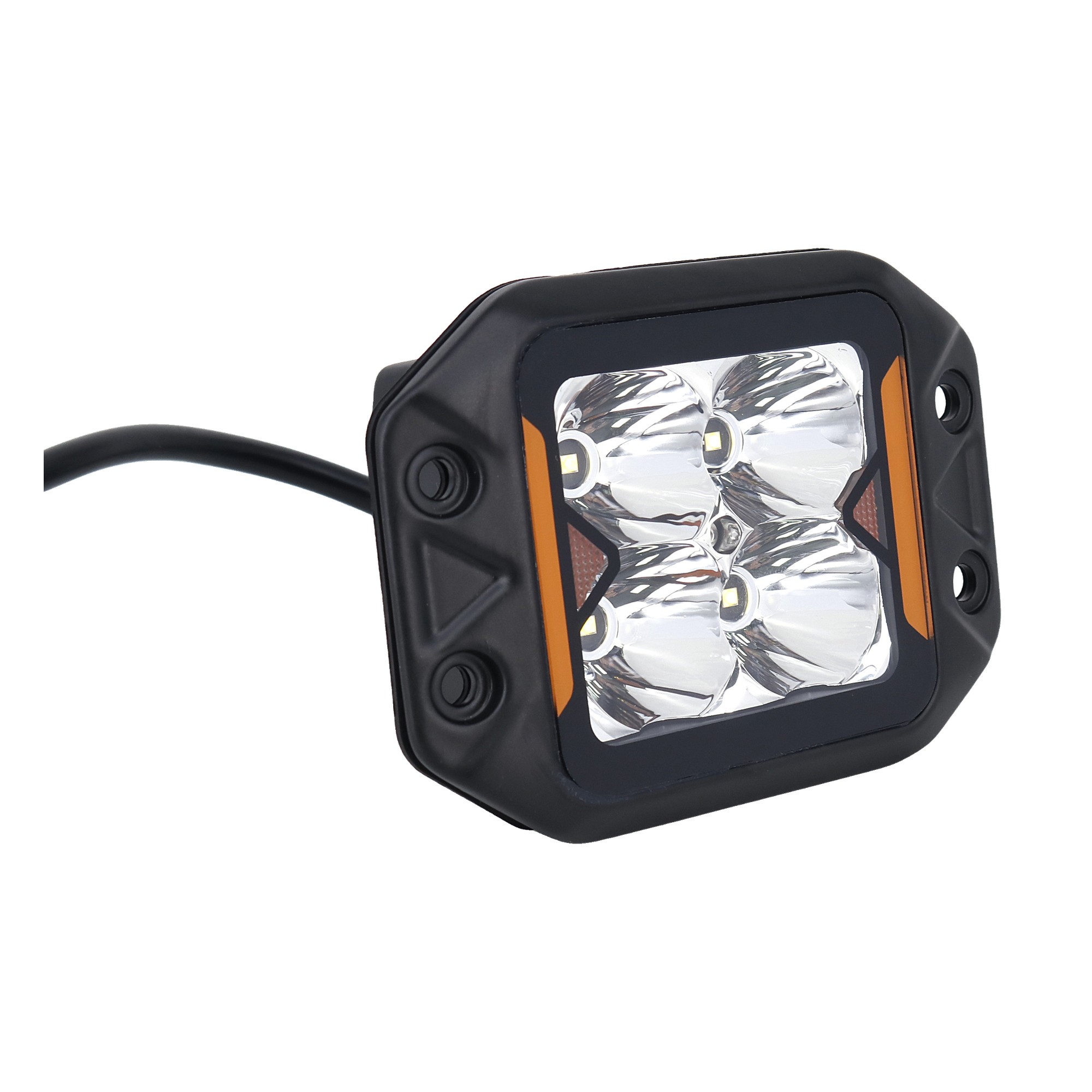Faro Led Off Road Cuadrado Para Embutir 3 Pulgadas 20w 12-24v Blanco 4 Leds Con Giros Iron Led Blanco