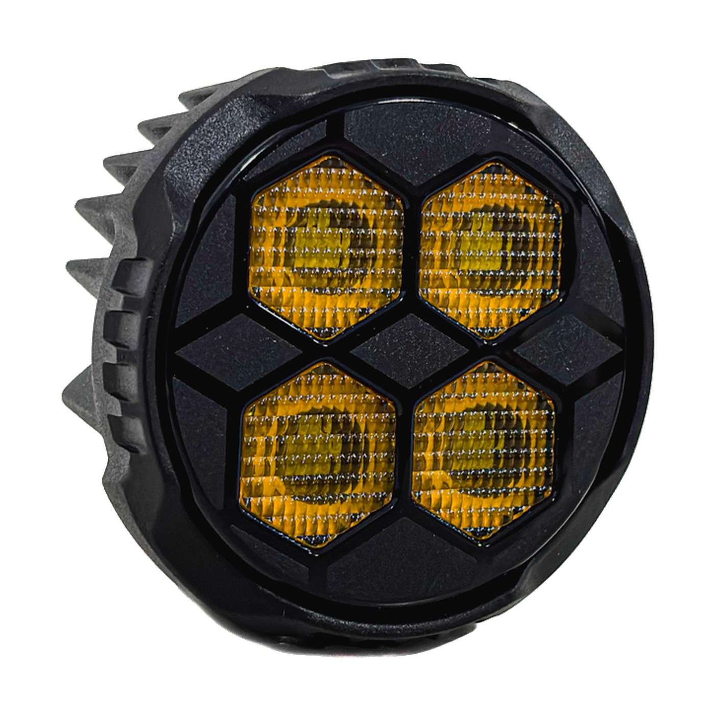 Faro Led Off Road Redondo 3,1 Pulgadas 40w 12-24v Ambar 4 Leds Iron Led Ambar