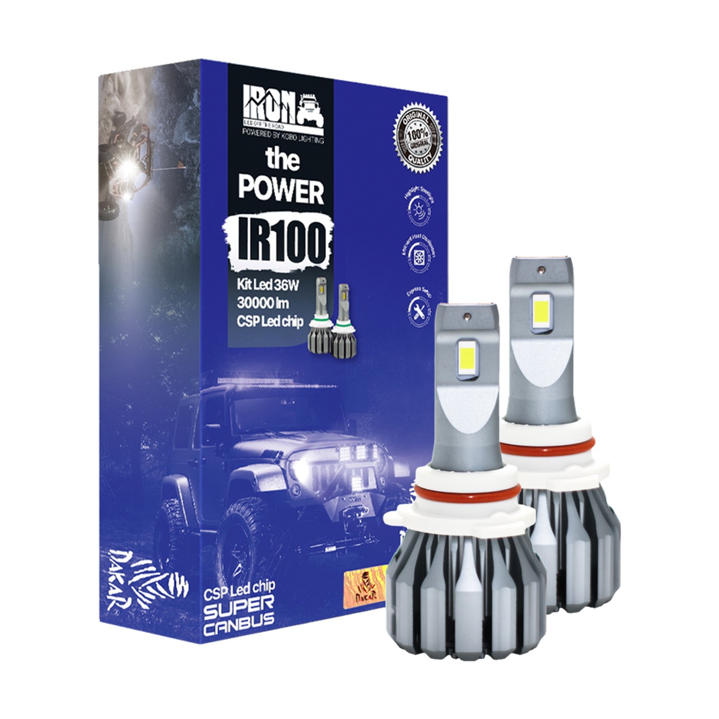 Kit Lamparas Led Hb4 Iron Led Ir100 36w 12v Canbus Chip Csp Con Cooler Auto Camioneta 9006