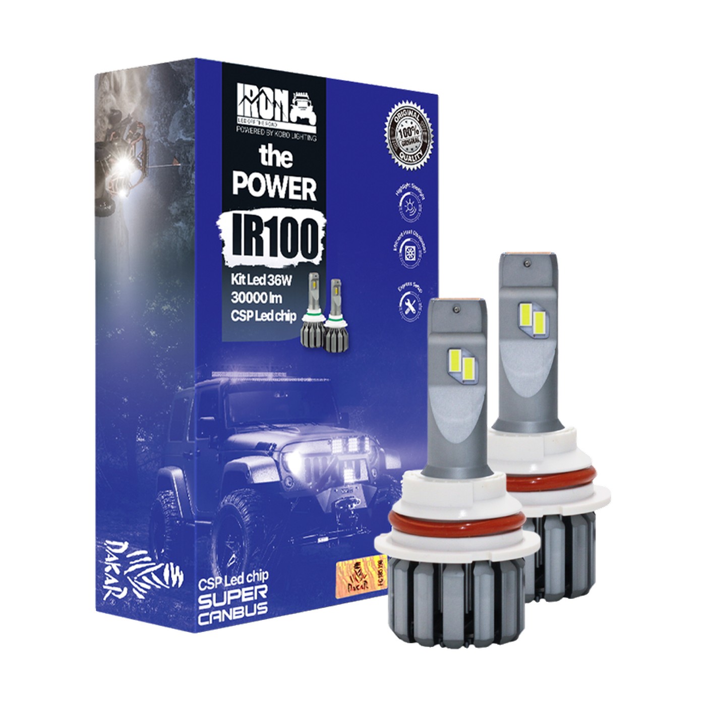 Kit Lamparas Led Hb5 Iron Led Ir100 36w 12v Canbus Chip Csp Con Cooler Auto Camioneta 9007
