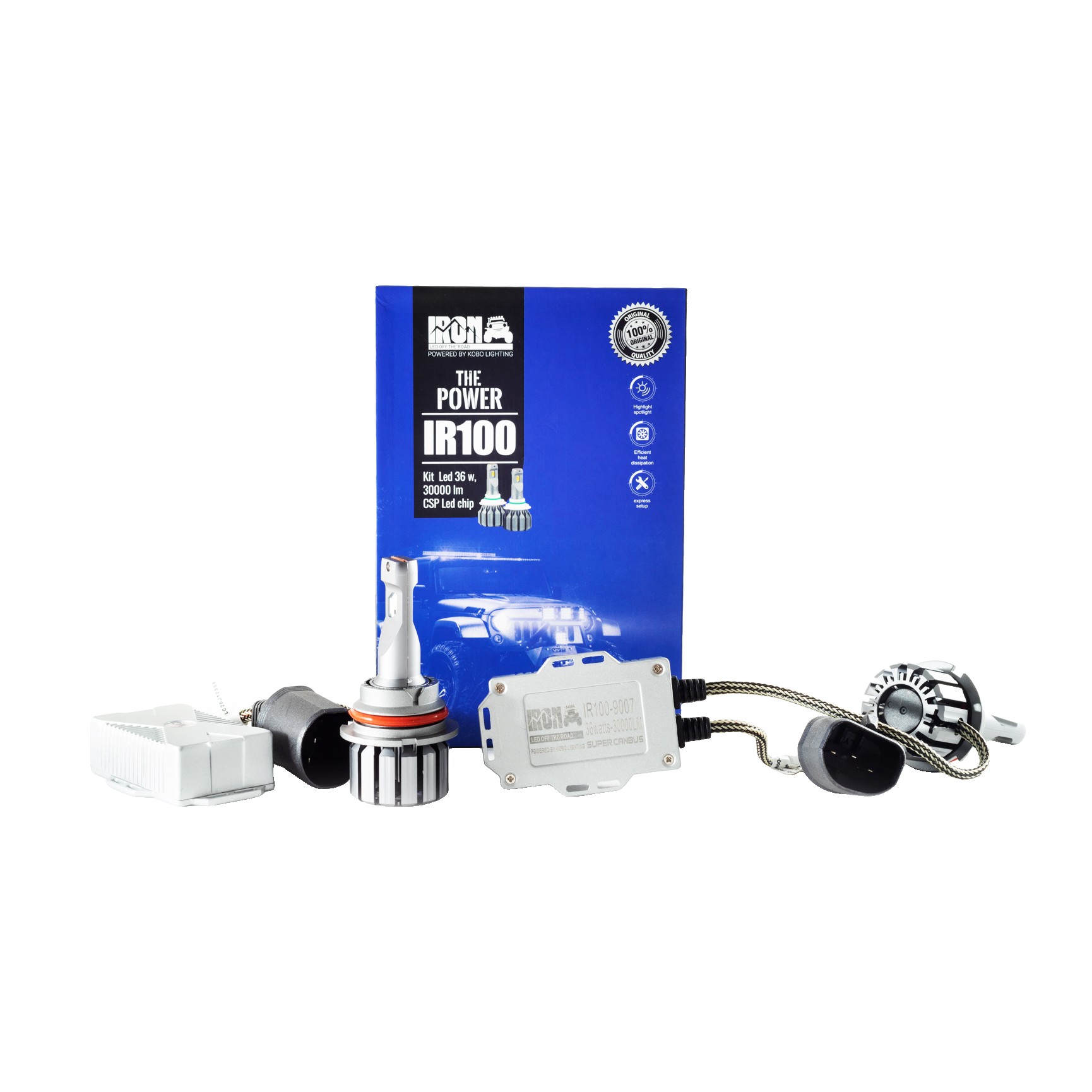 Kit Lamparas Led Hir2 Iron Led Ir100 36w 12v Canbus Chip Csp Con Cooler Auto Camioneta 9012