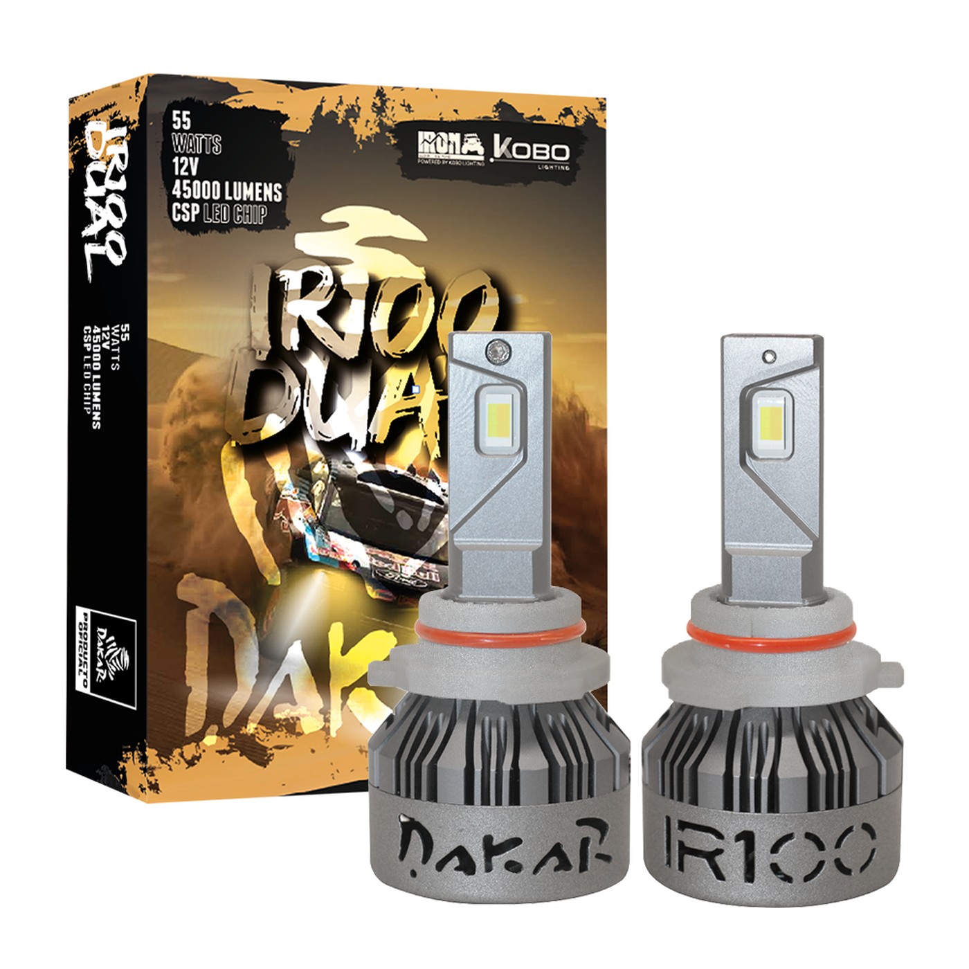 Kit Lamparas Led Hb4 Iron Led Dakar Dual Color Blanco Y Ambar 55w 12v Canbus Chip Csp Con Cooler Auto Camioneta 9006