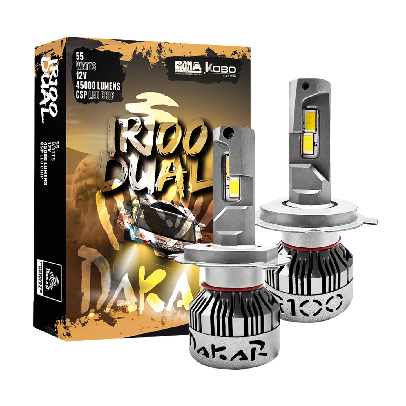 Kit Lamparas Led H4 Honda Fit Civic Crv Accord Iron Led Dakar Dual Color Blanco Y Ambar 55w 12v Luz Alta Y Baja