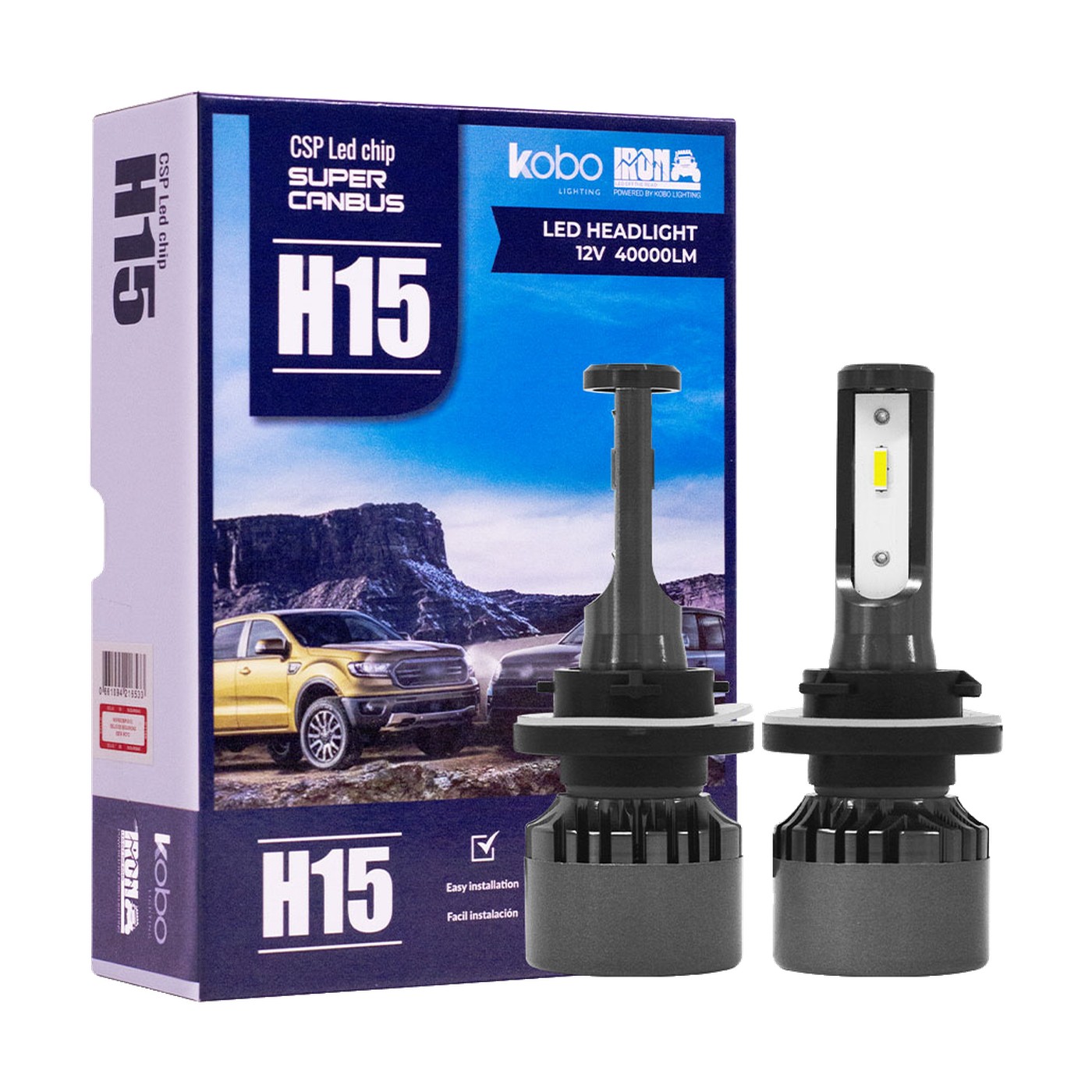 Kit Lamparas Led Iron Led Kb1 Proyector Con Lupa 36w 12v Canbus Chip Csp Con Cooler Auto Camioneta H15