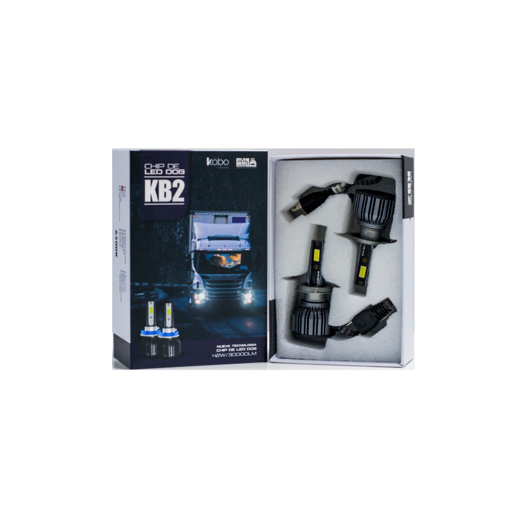 Kit Lamparas Led Iron Led Kb2 42w 24v Con Cooler Camion Colectivo H7