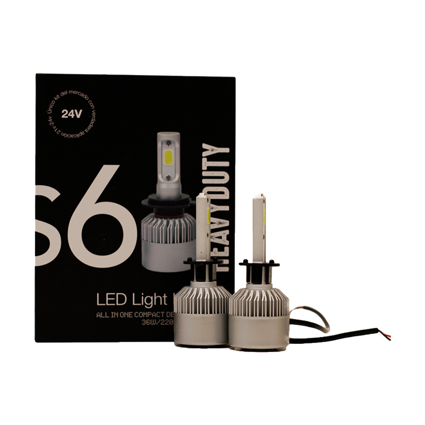 Kit Lamparas Led Iron Led S6 Heavy Duty 36w 24v Chip Csp Con Cooler Camion Colectivo H1